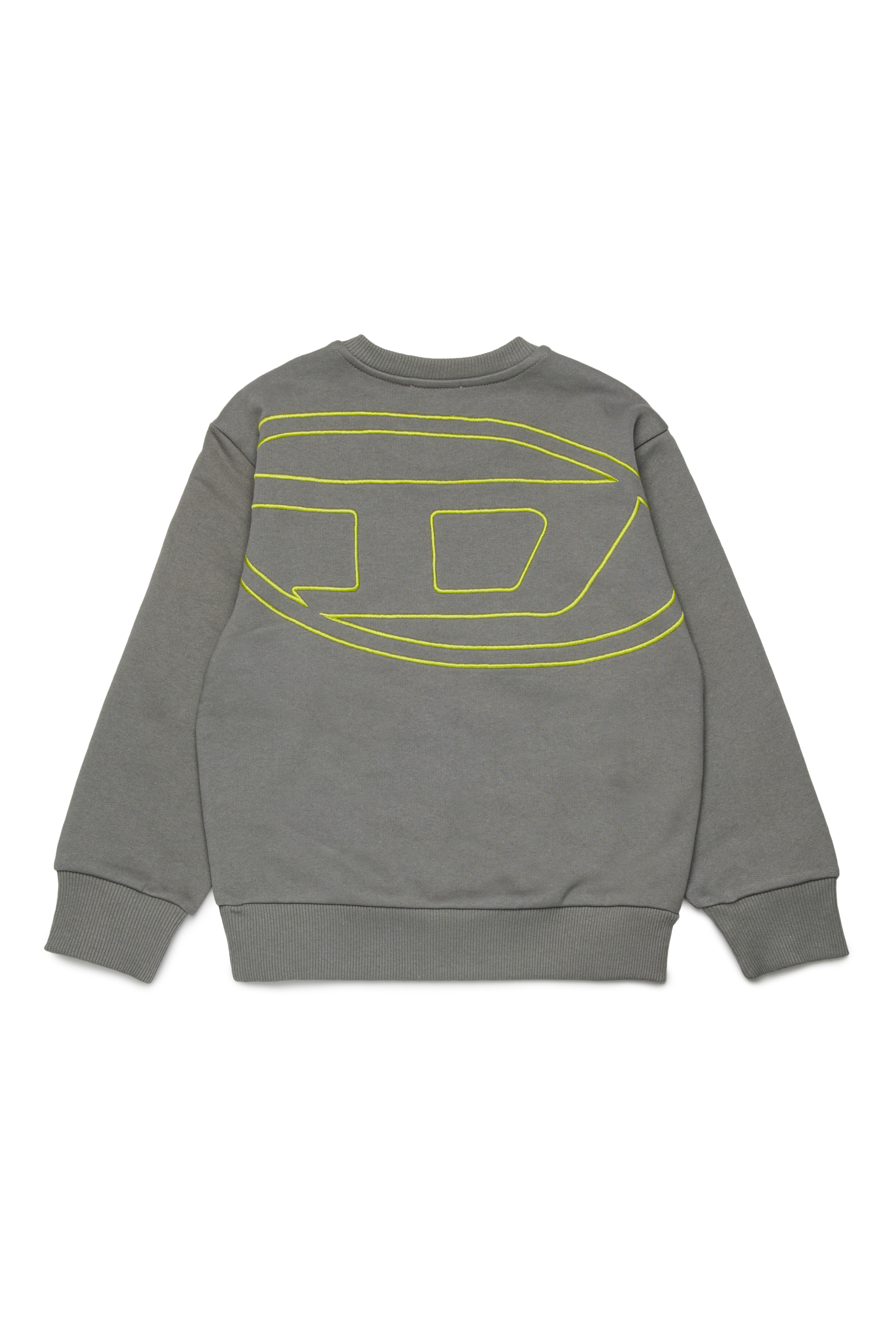 Diesel - SROBMEGOVALD OVER, Man's Sweatshirt with mega Oval D embroidery in Grey - 2