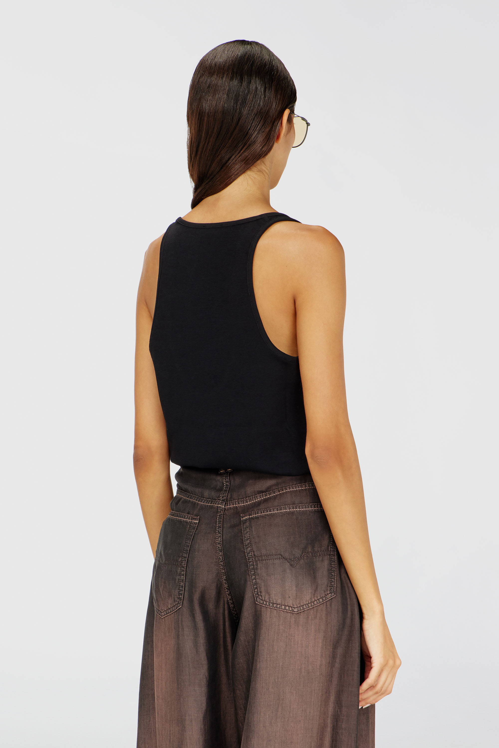 Diesel - T-IPSYA-LKDS, Woman's Ribbed tank top with Oval D in Black - 4