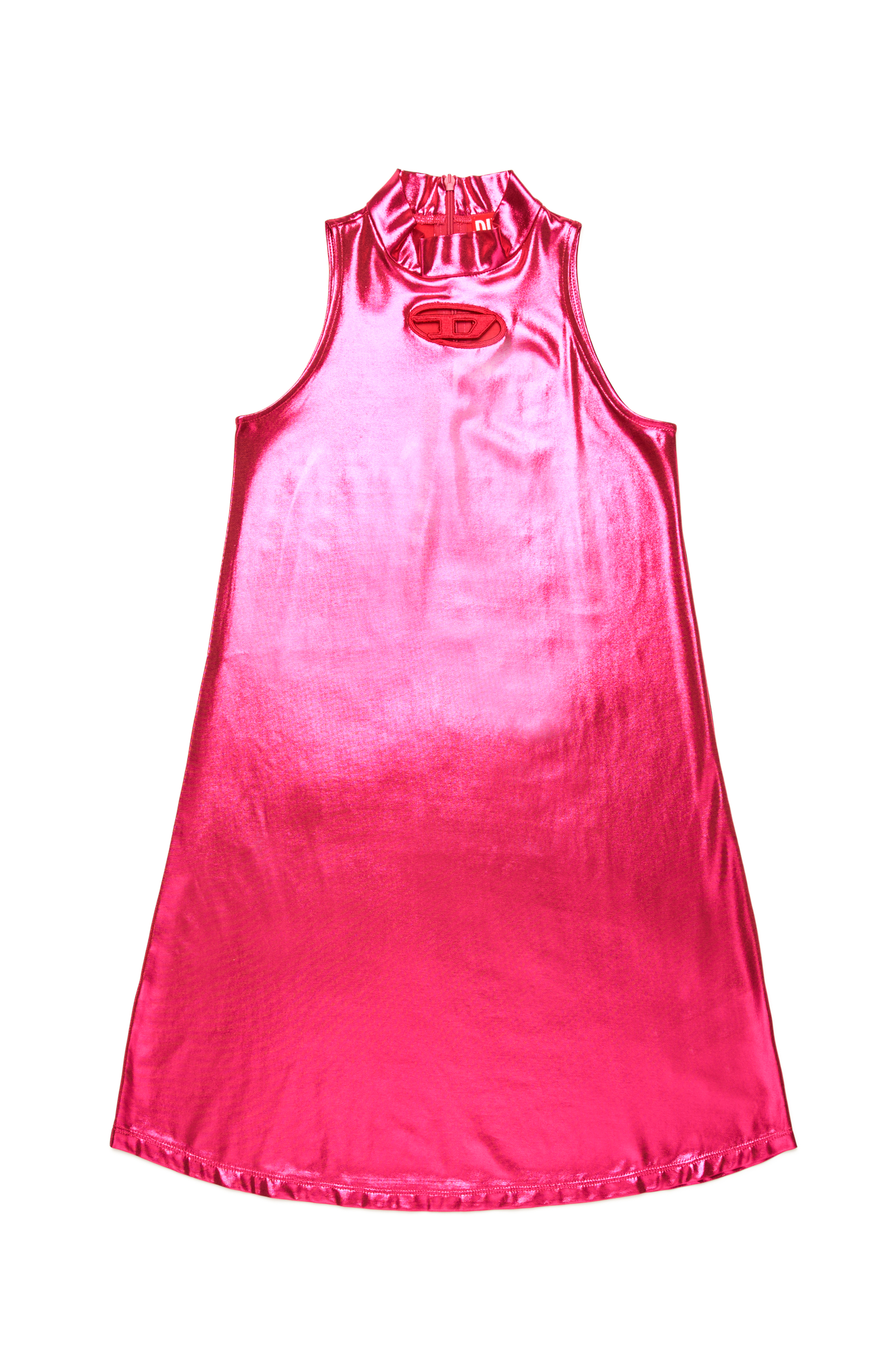 Diesel - DSTROL, Woman's Metallic dress in stretch fabric in Pink - 1