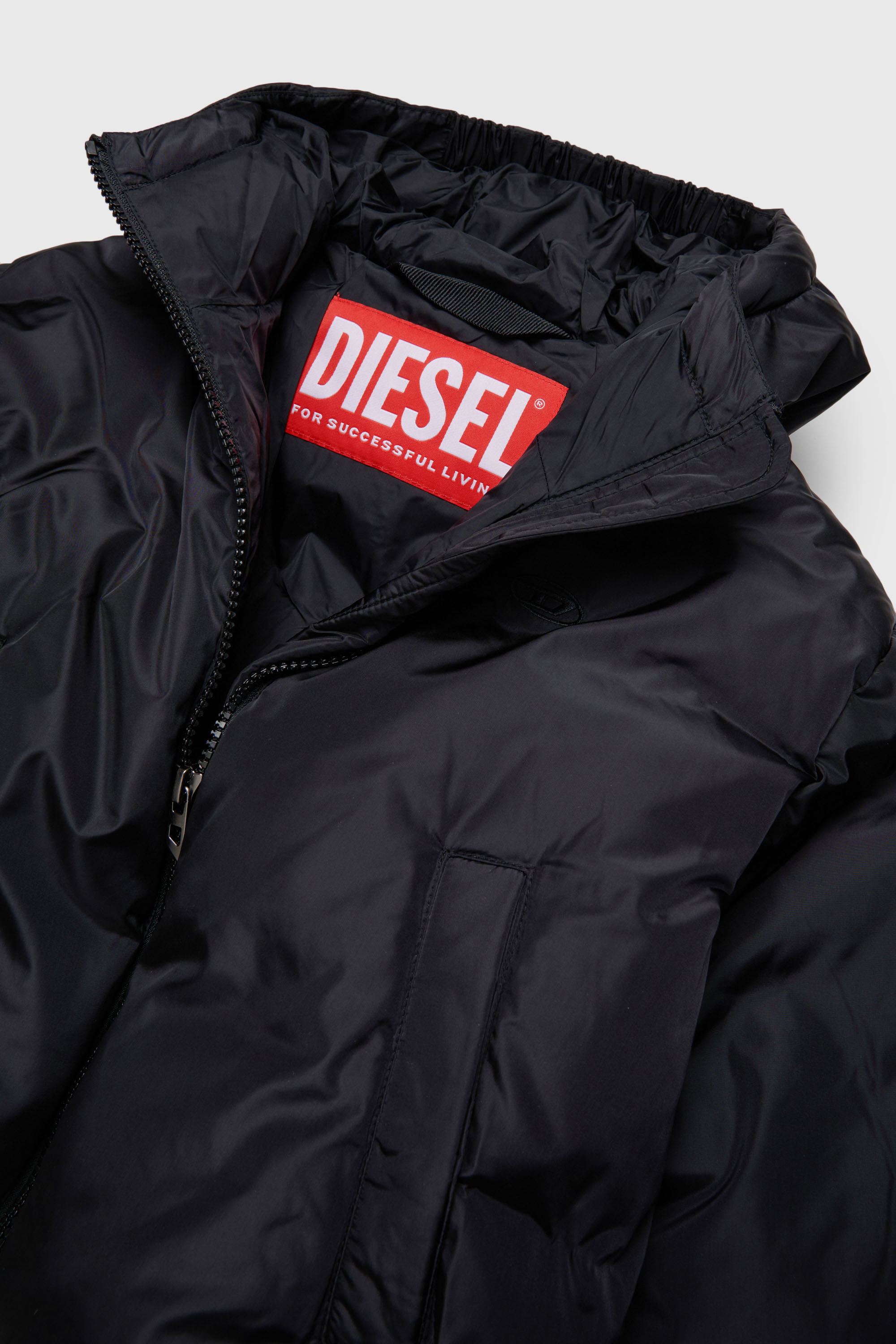 Diesel - JELKYM, Woman's Hooded puffer jacket in Black - 3