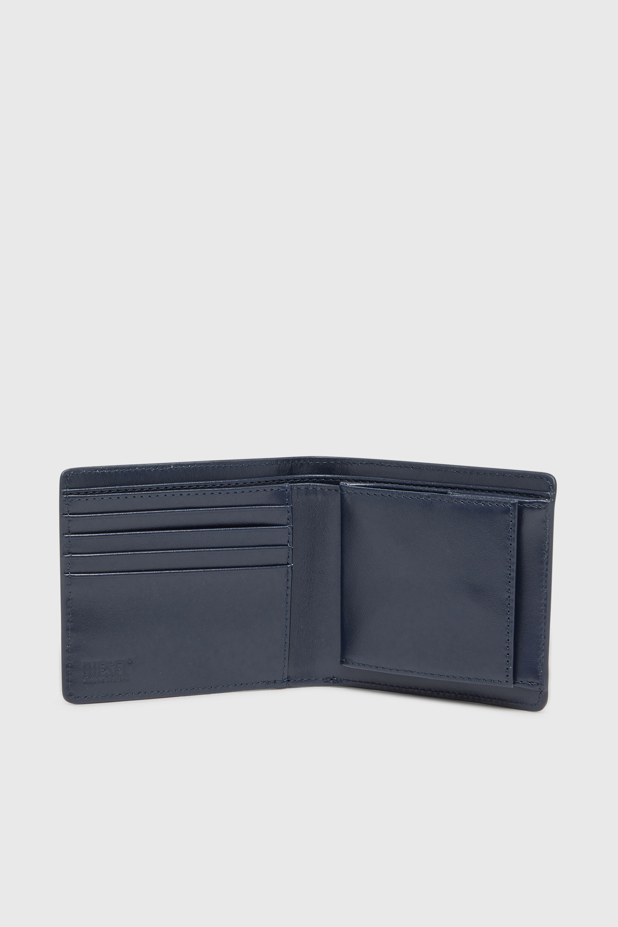 Diesel - HOLI-D BI FOLD COIN S 3D, Unisex's Bi-fold wallet in leather in Blue - 3
