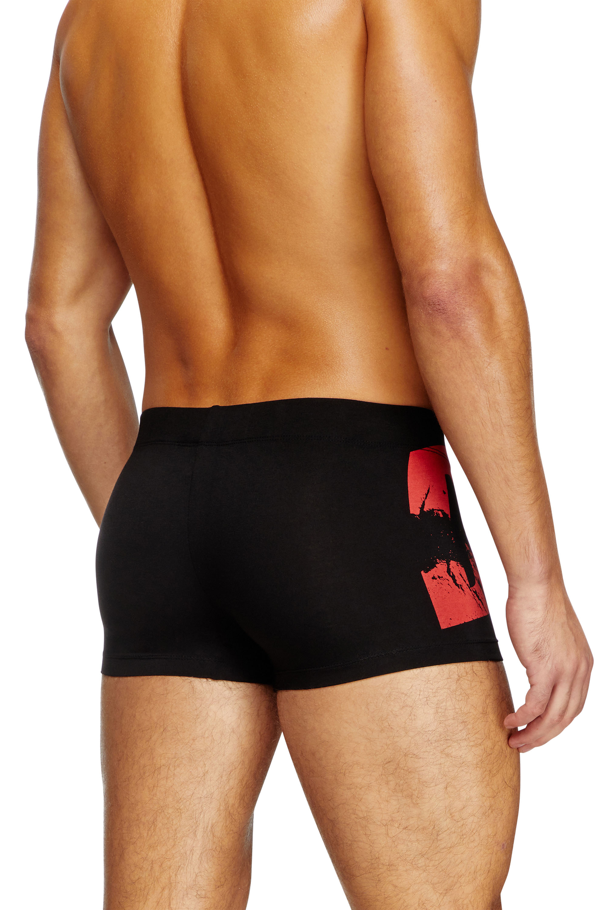 Diesel - DAMIEN-D-POP, Man's Boxer briefs with distressed logo in Black/Red - 3