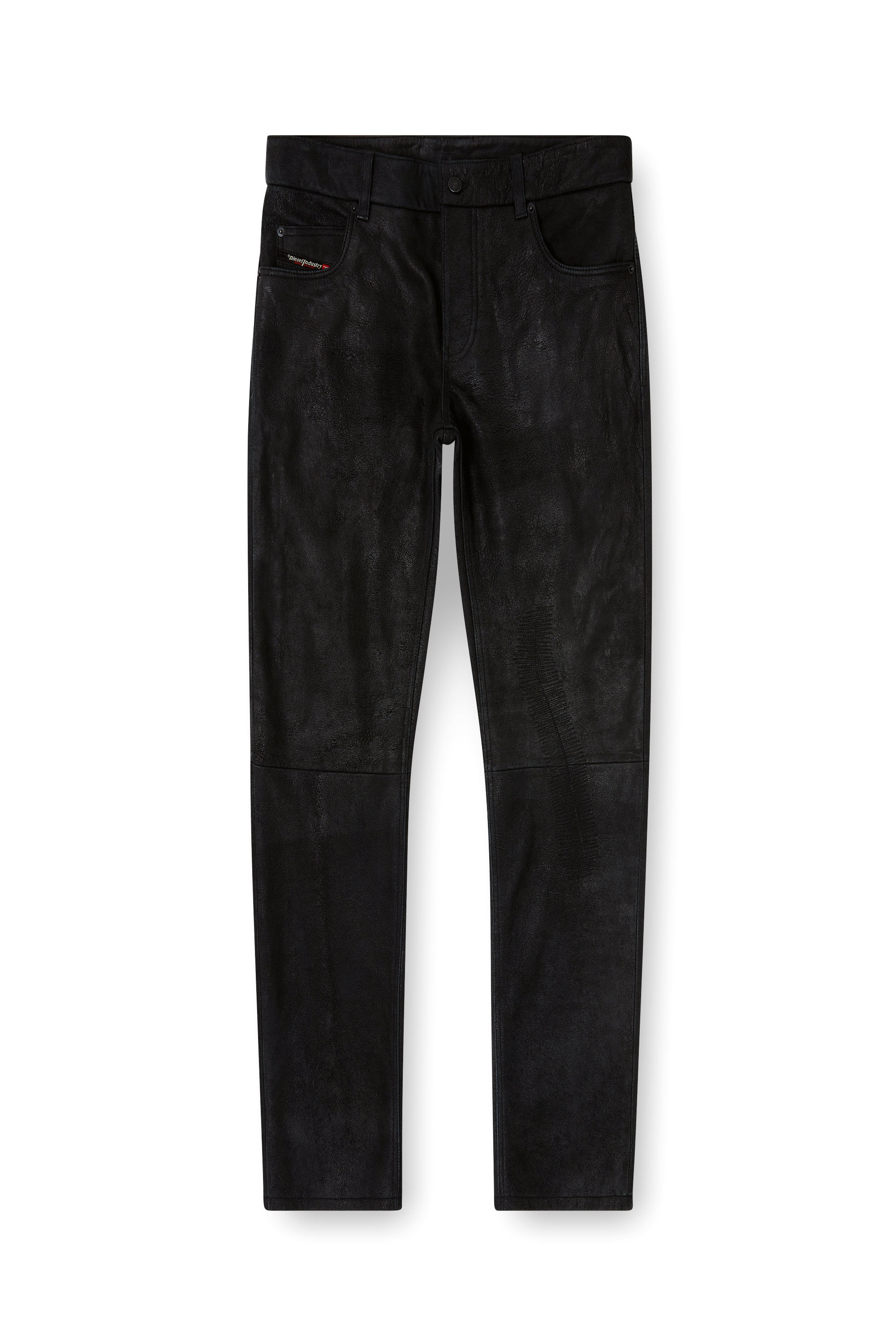 Diesel - P-VYLL-DMBI, Man's Jean-cut leather pants in Black - 3