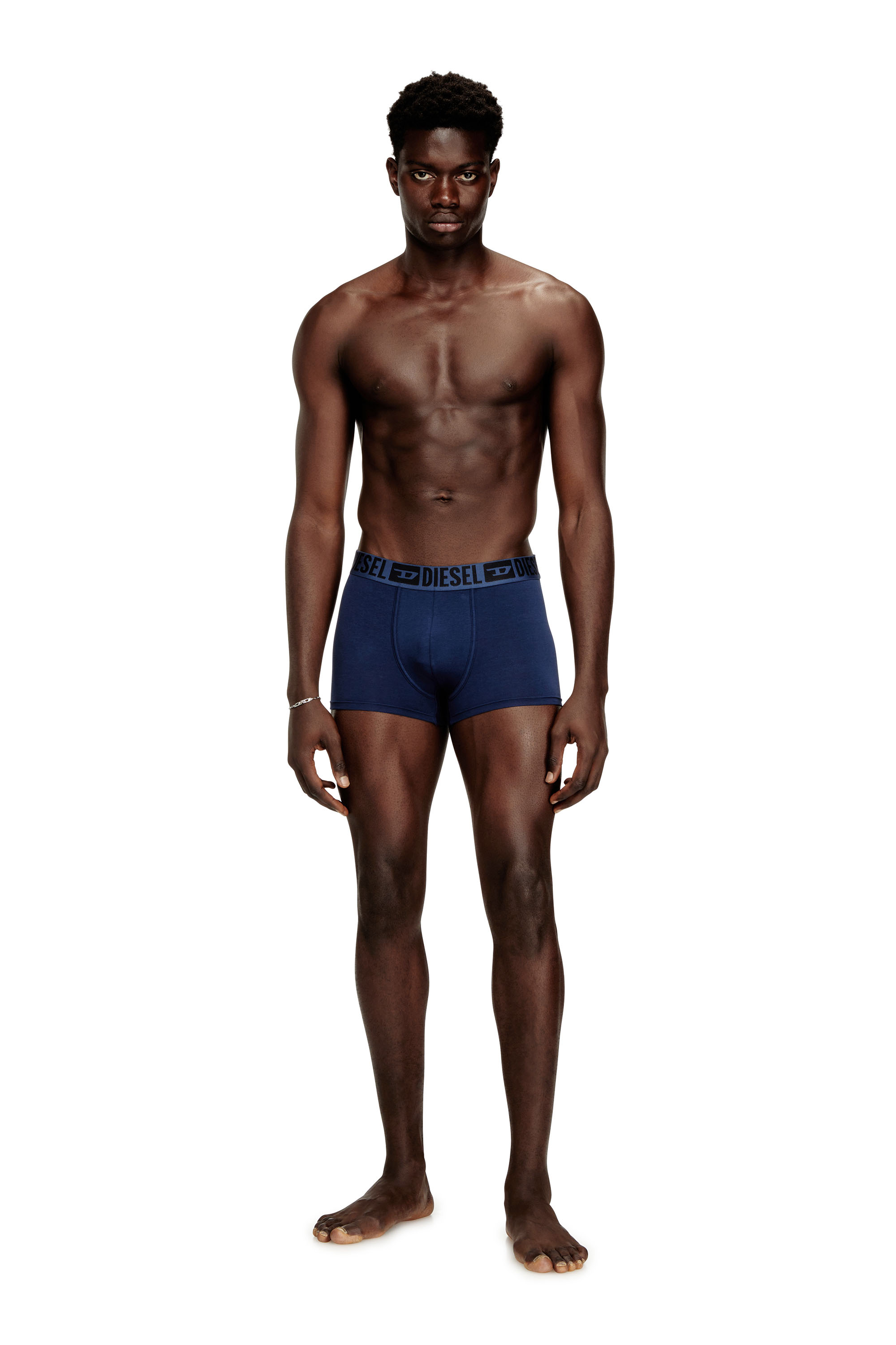 Diesel - MIKE-D-CORE-3PACK, Man's 3-pack of stretch cotton boxers with tonal waistband in Blue/Black - 2