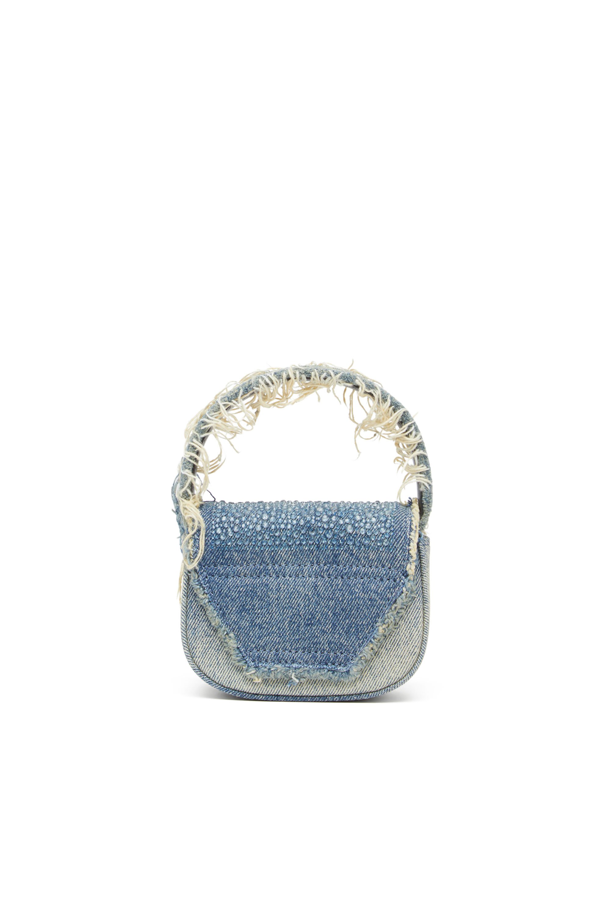Diesel - 1DR XS, Woman 1DR XS-Iconic mini bag in denim and crystals in Blue - Image 2
