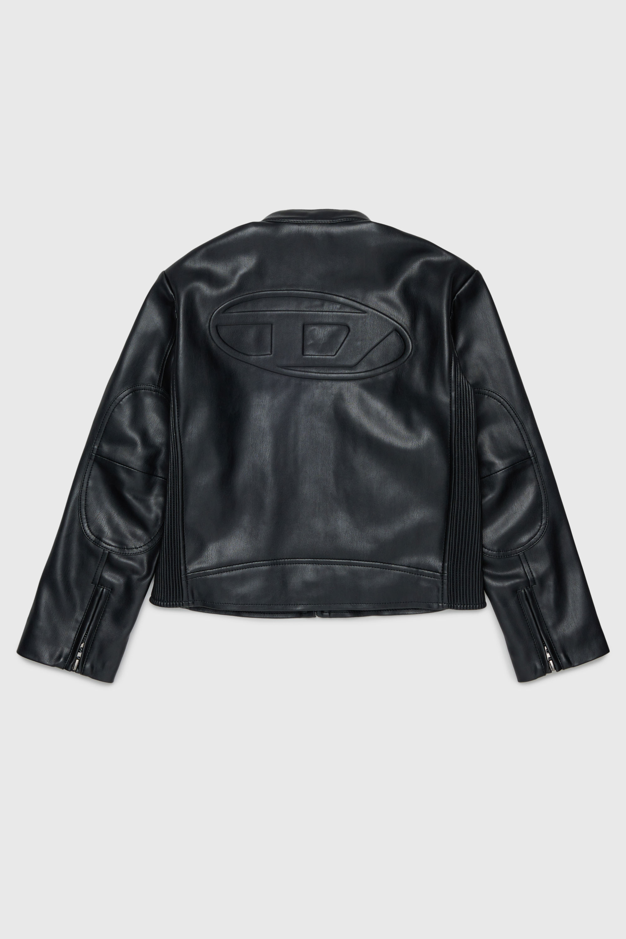 Diesel - JEMBY, Man's Biker jacket with embossed Oval D logo in Black - 2