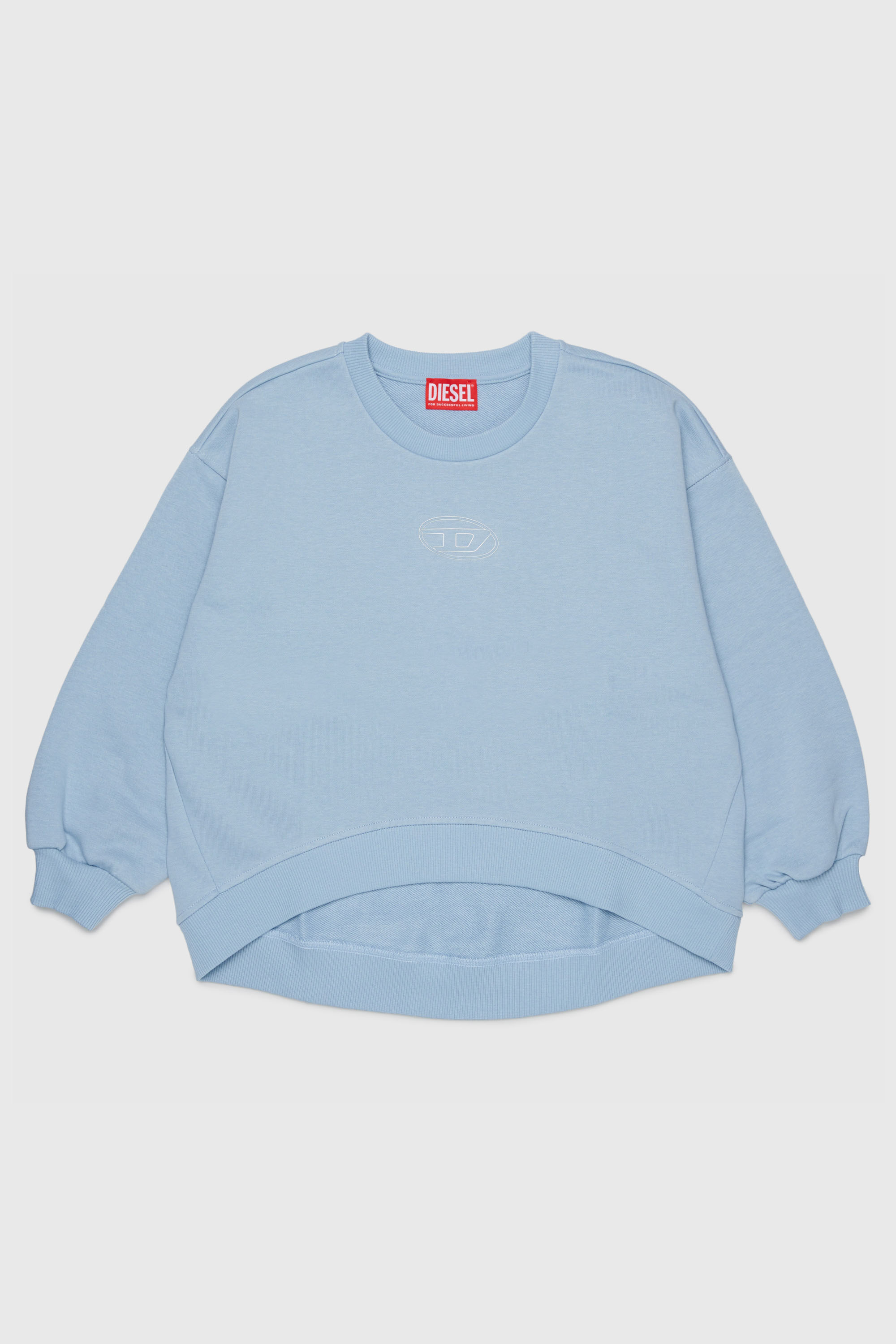 Diesel - SALILLY, Woman's Sweatshirt with Oval D logo in Light Blue - 1