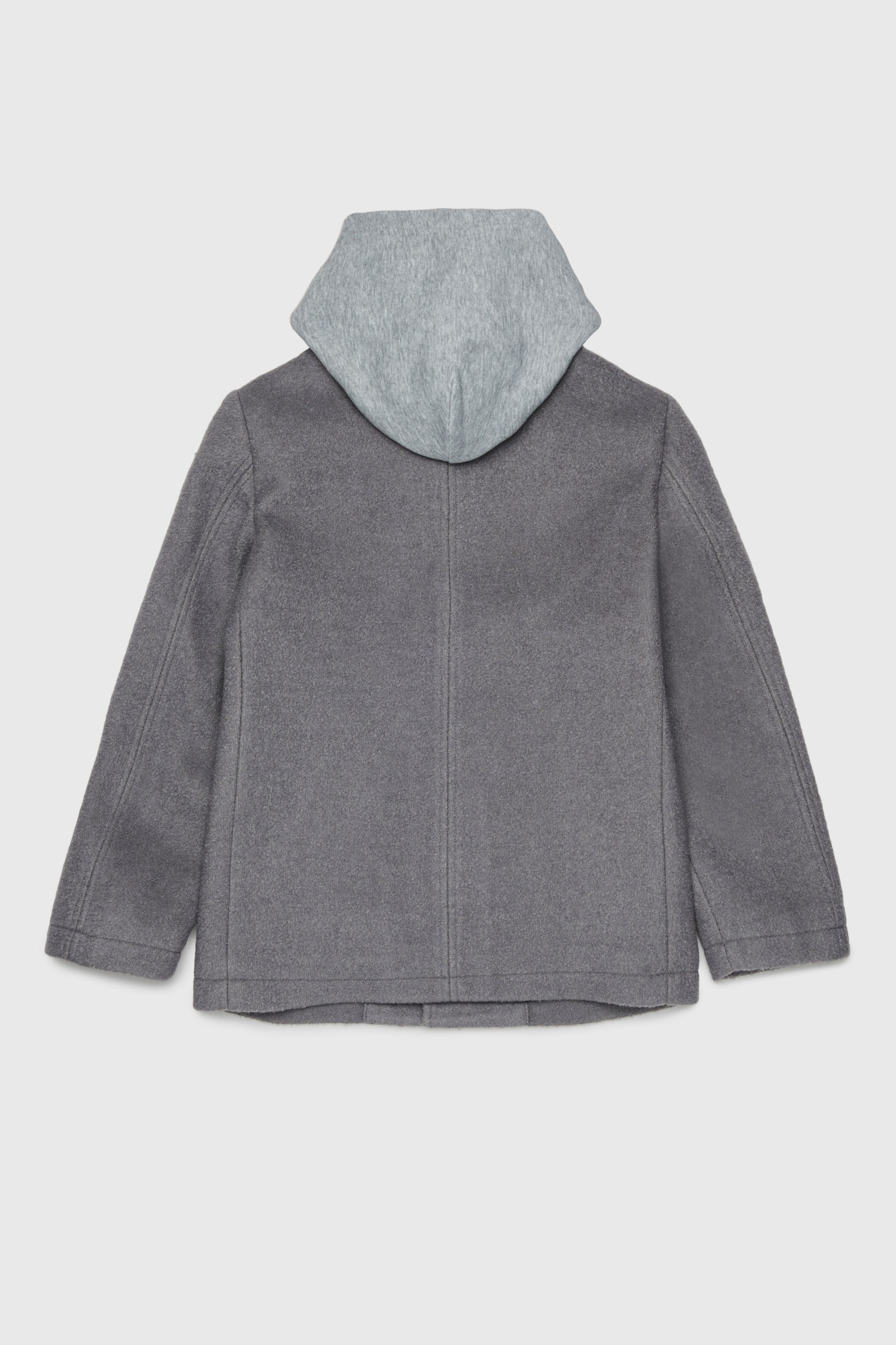Diesel - JASTONEOUT, Man's Wool-blend coat with detachable hood in Dark grey - 2