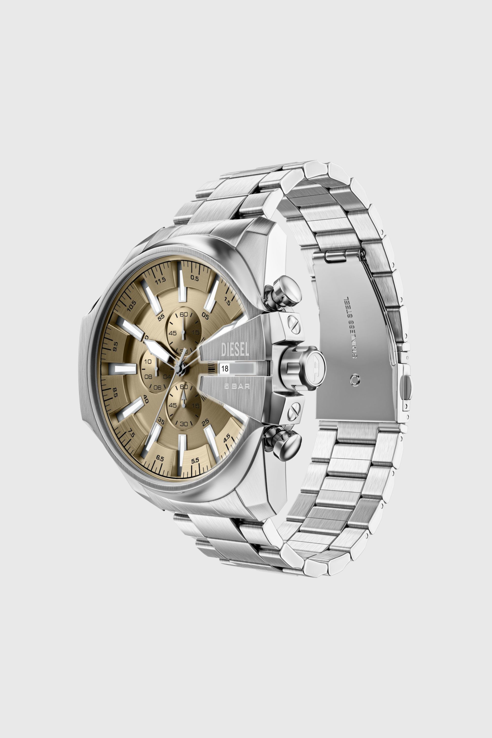 Diesel - DZ4702 WATCH, Man's Mega Chief Slim Chronograph Stainless Steel Watch in Silver - 2