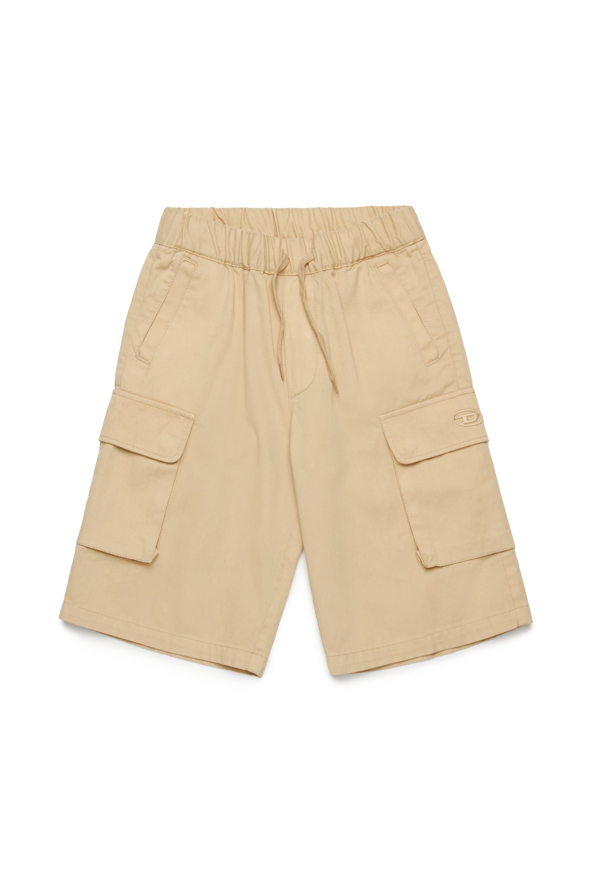 Diesel - PARGYMSHORT, Man's Cargo shorts in cotton gabardine in Light Brown - 1