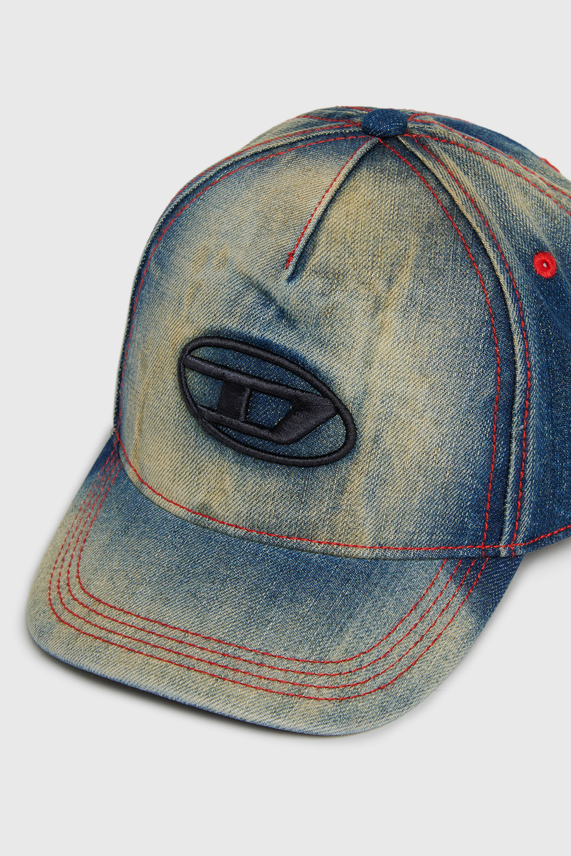 Diesel - FIMEN, Unisex's Baseball cap in faded denim with Oval D embroidery in Medium blue - 3