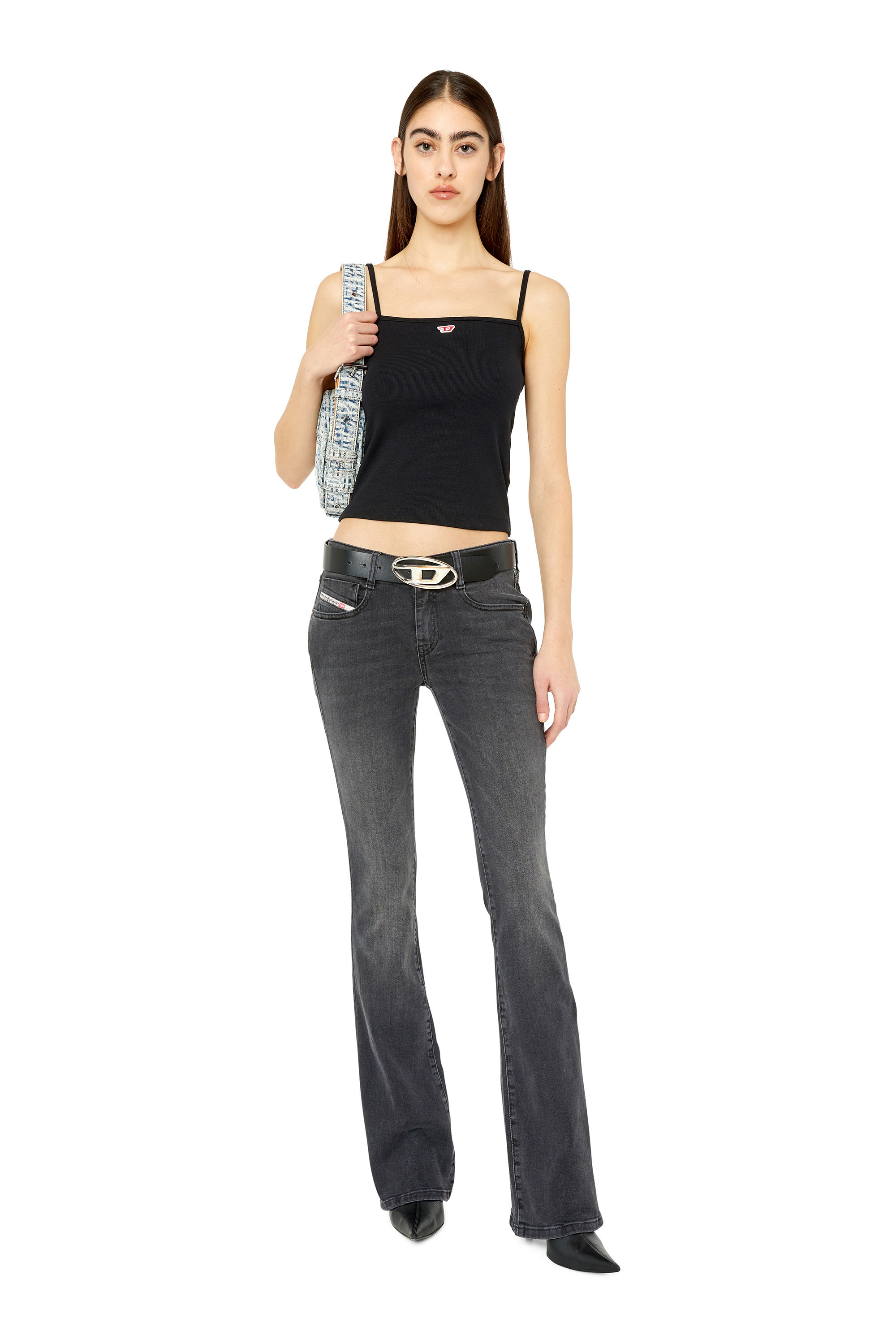 Diesel - 1969 D-Ebbey 0IHAV Bootcut and Flare Jeans, Black/Dark grey - Image 4