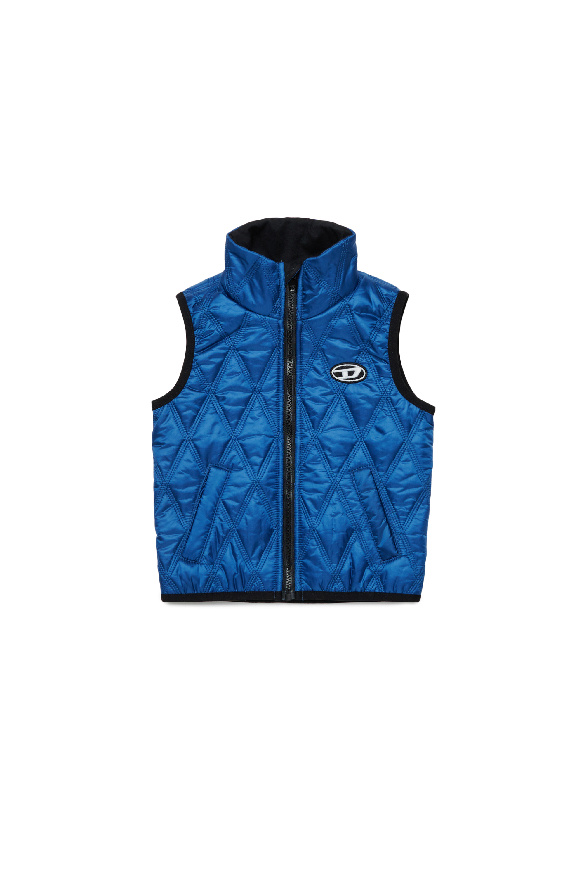 Diesel - JFOKKLOGONHB, Unisex's Quilted vest with Oval D patch in Blue - 1