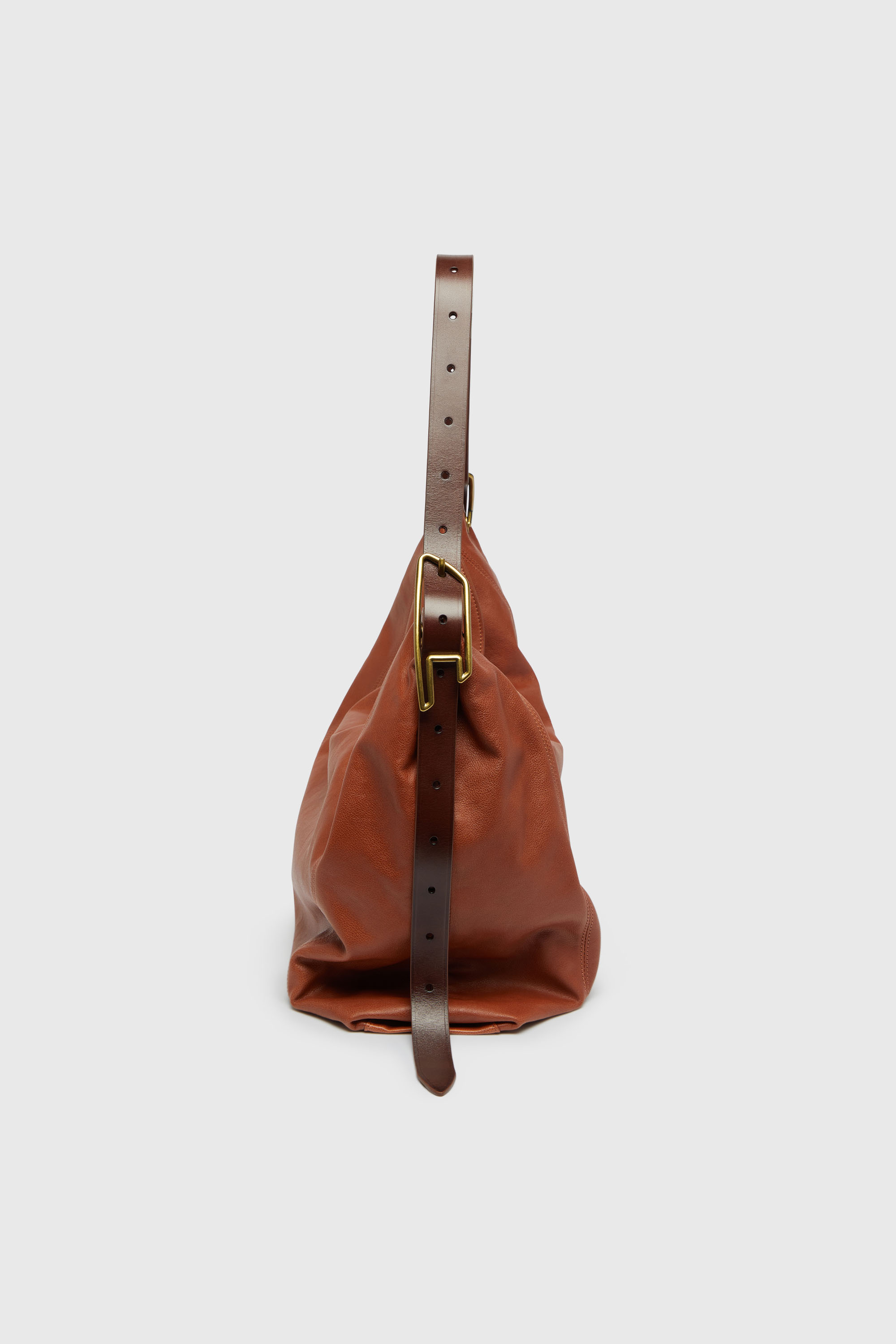 Diesel - D-LINE HOBO L, Woman's D-Line-Hobo bag in shiny leather in Brown - 5