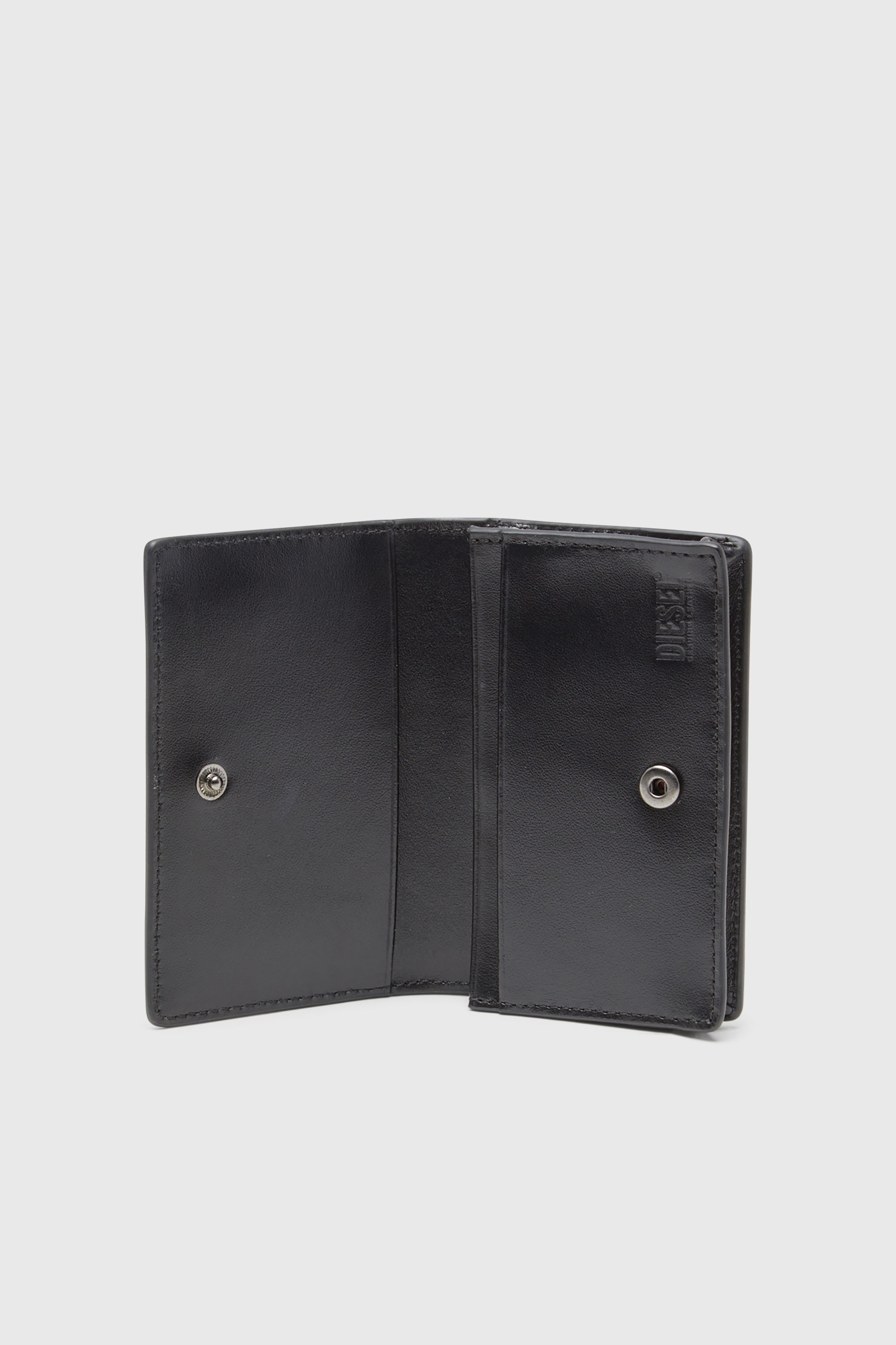 Diesel - HOLI-D CARD HOLDER IV, Man's Compact leather card holder in Black - 3