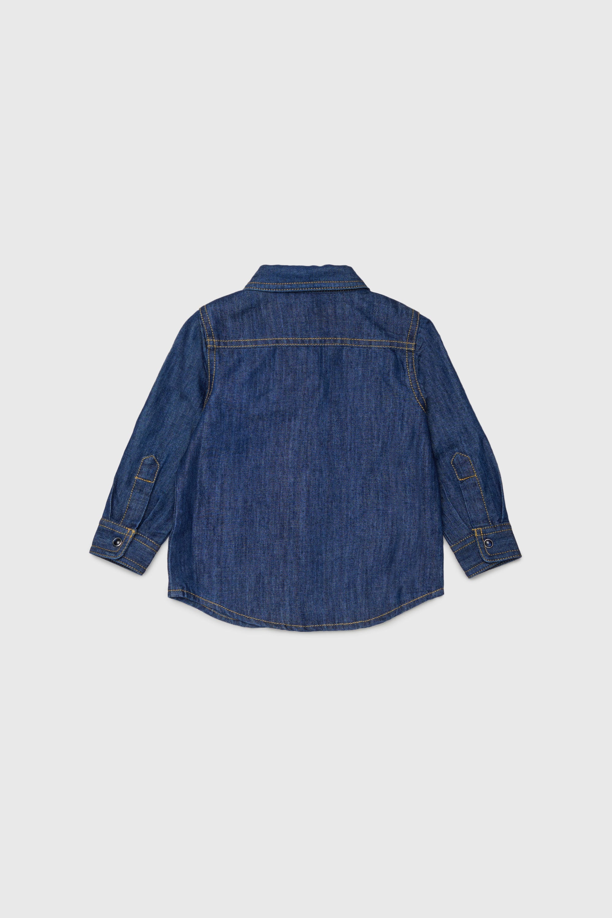 Diesel - CARTOB, Man's Denim shirt with logo embroidery in Dark Blue - 2