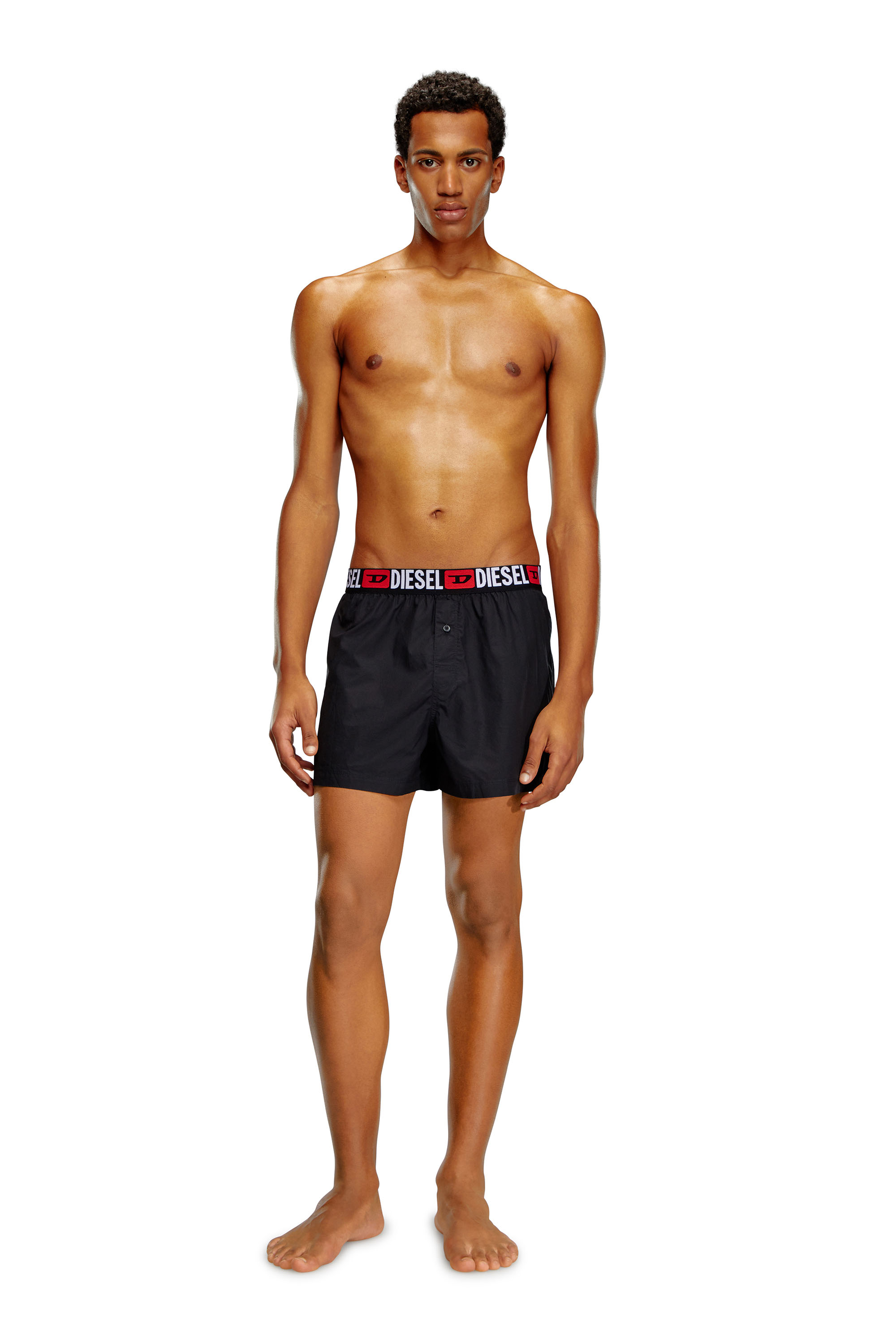 Diesel - UMBX-STARKTWOPACK, Man Two-pack boxers with logo waist in Black - Image 1