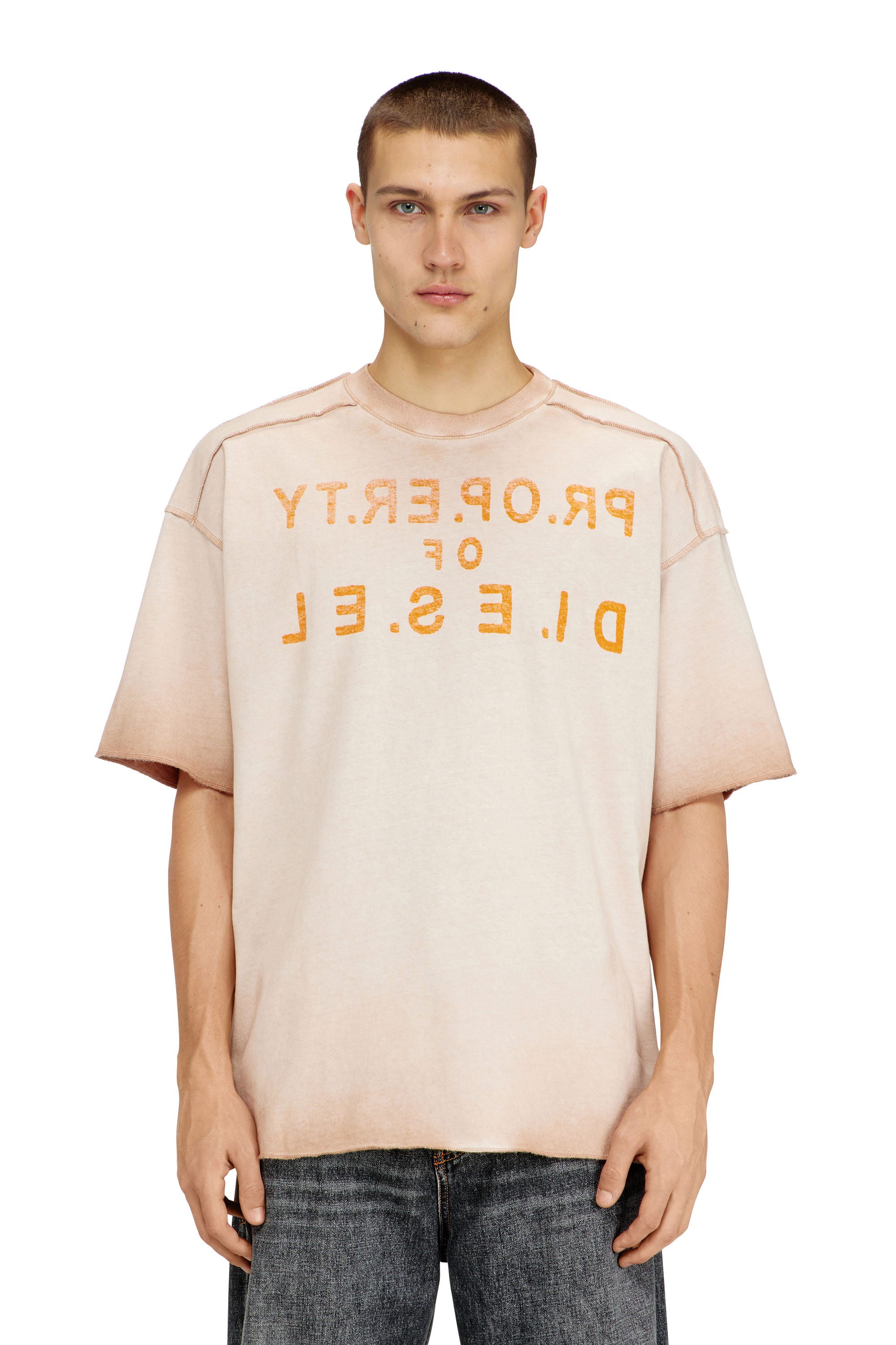 Diesel - T-LOOK, Man's Relaxed cotton T-shirt with front and back print in null - 3