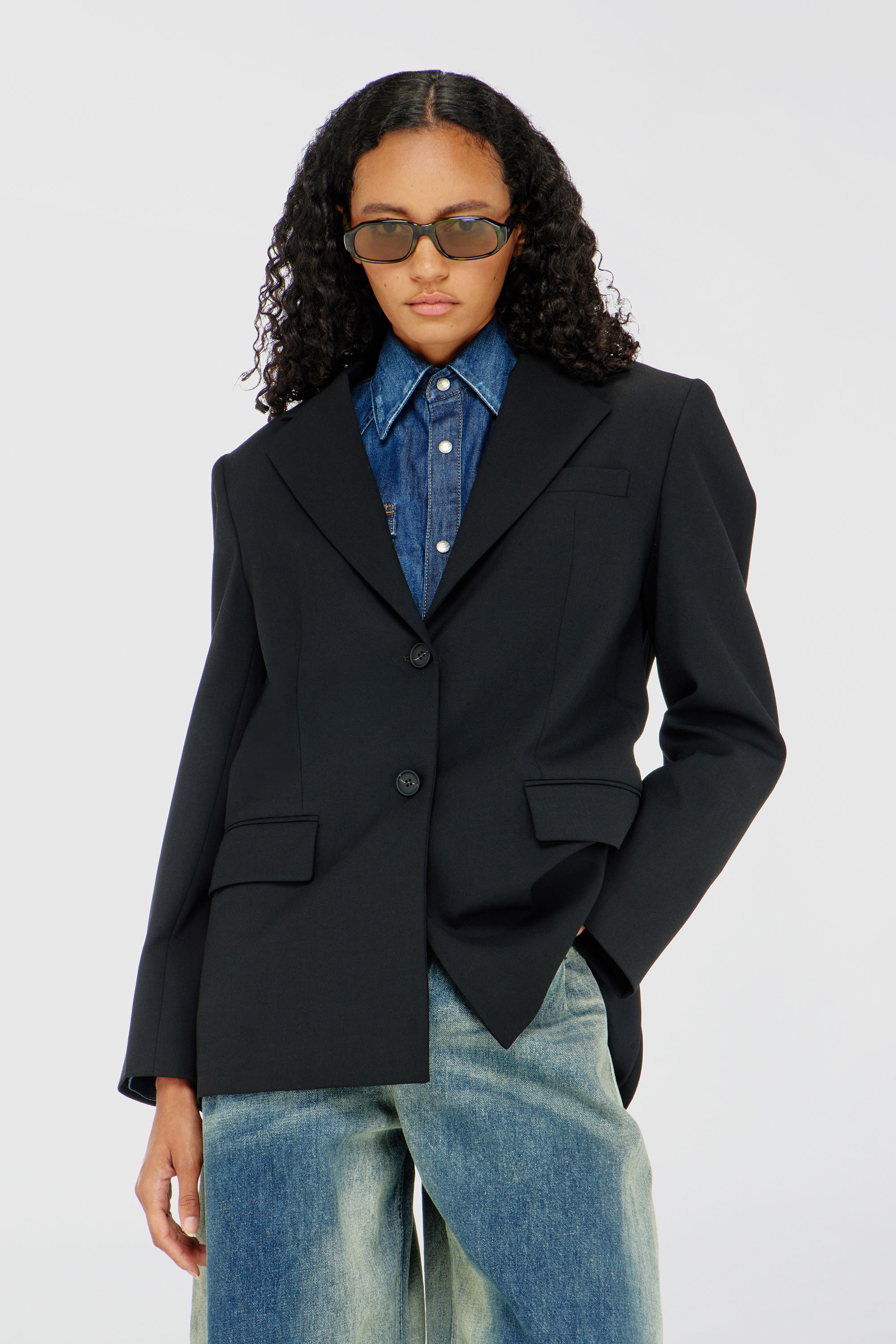 Diesel - G-KESS-R1, Woman's Blazer in wool blend in Black - 3