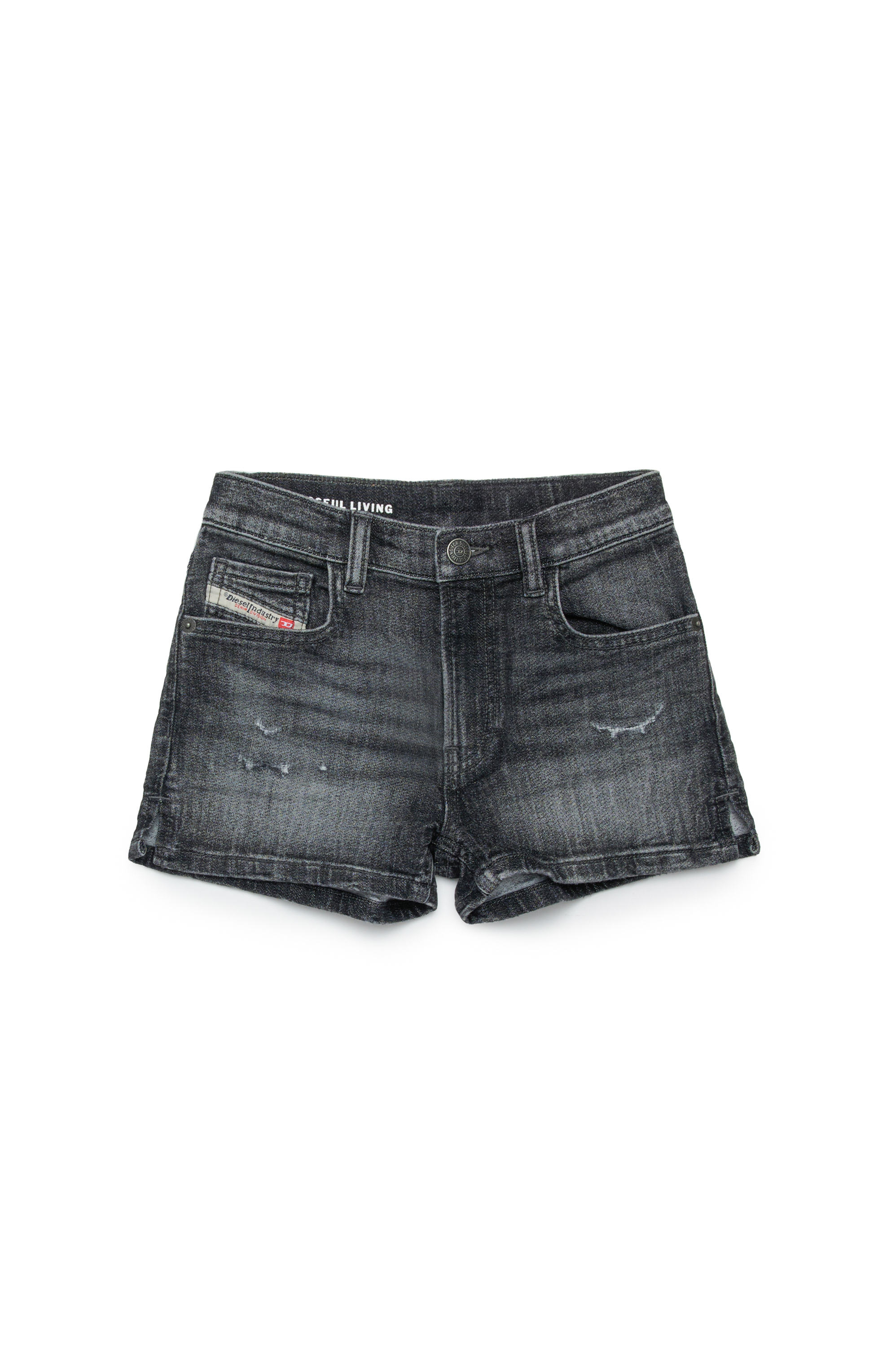 Diesel - PBOYSHORT-S JJJ, Woman's JoggJeans shorts with rips in Black - 1