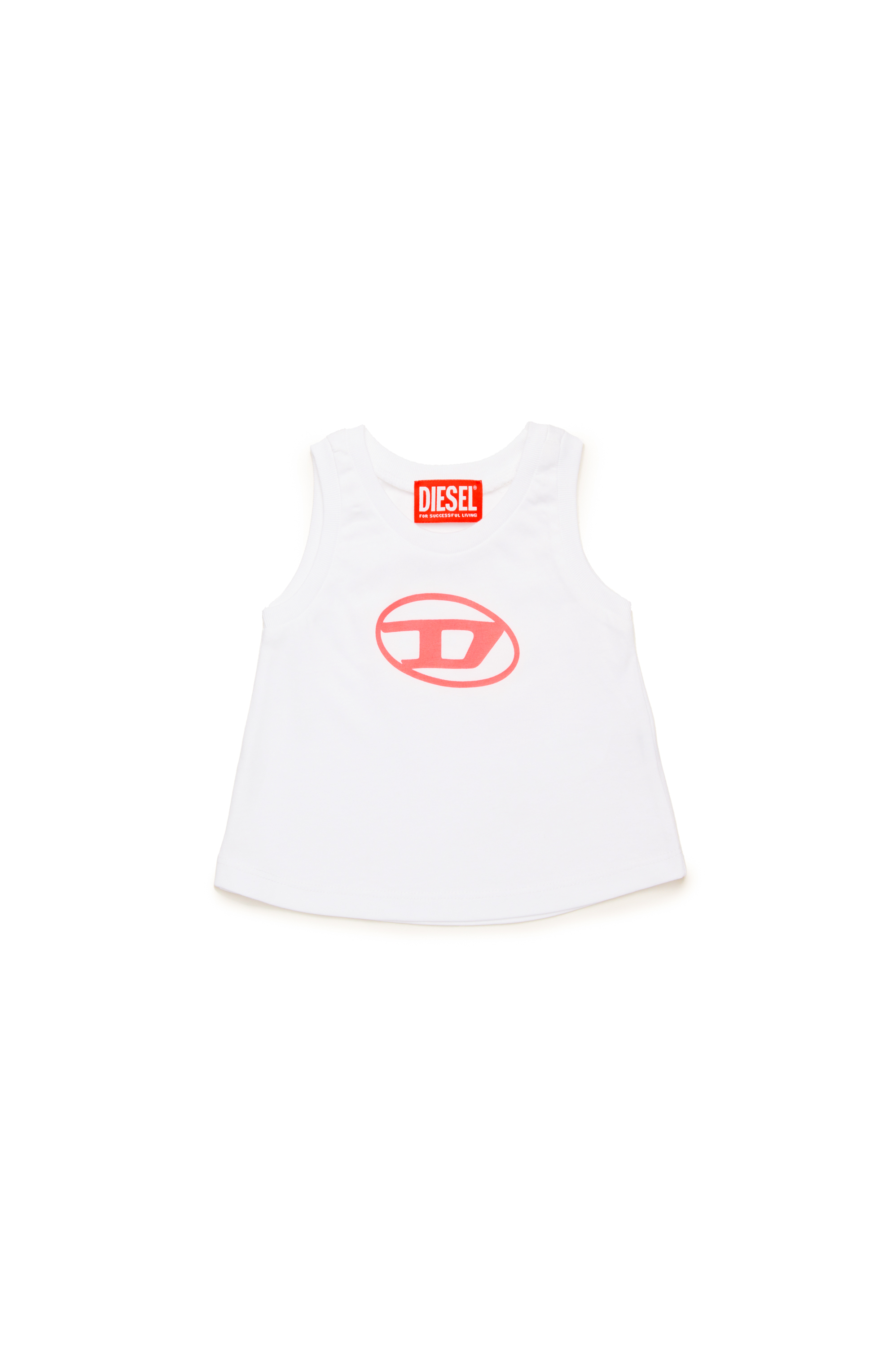 Diesel - MTARBIB, Woman's Sleeveless top with Oval D logo in White - 1