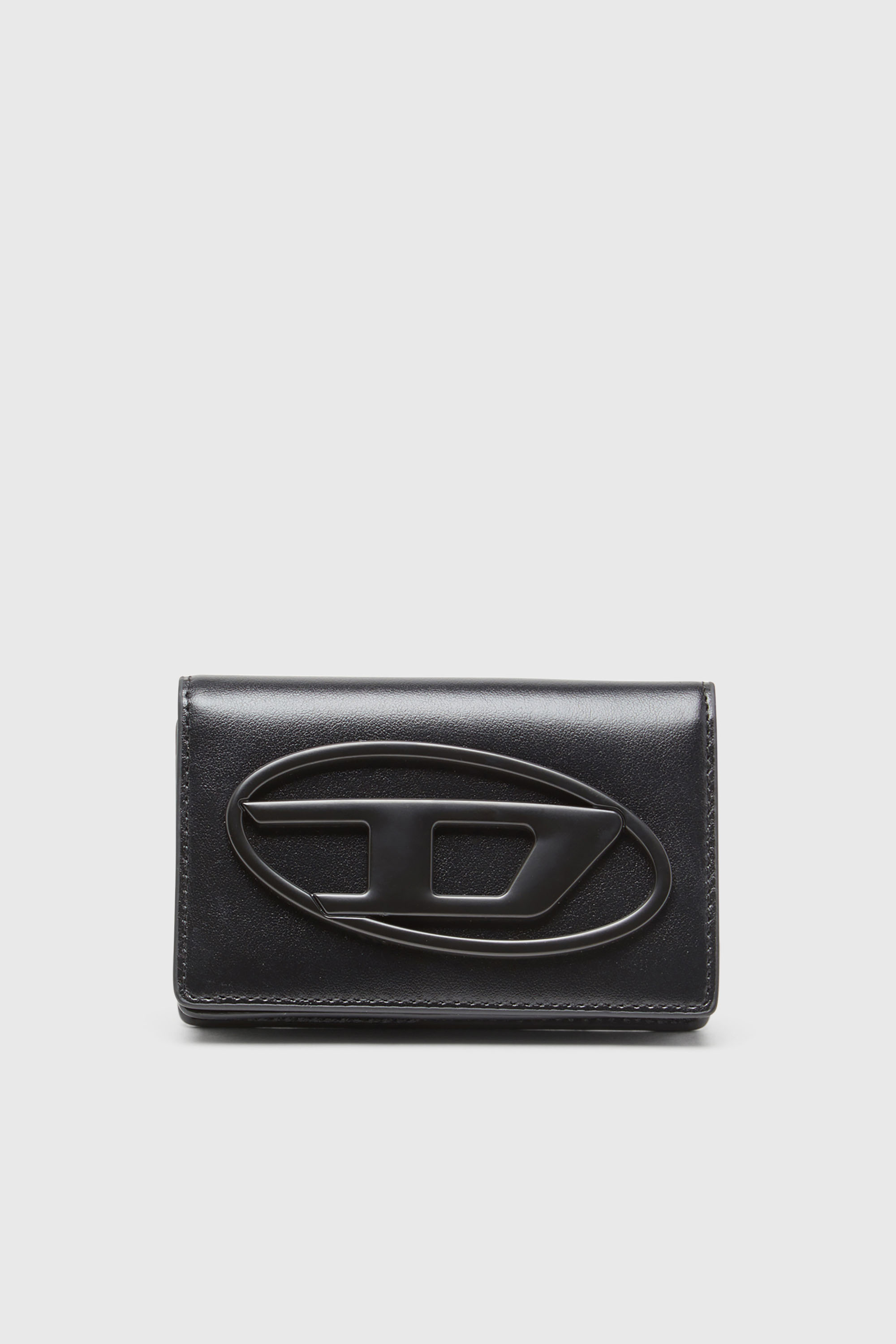 Diesel - HOLI-D CARD HOLDER IV, Man's Compact leather card holder in Black - 1