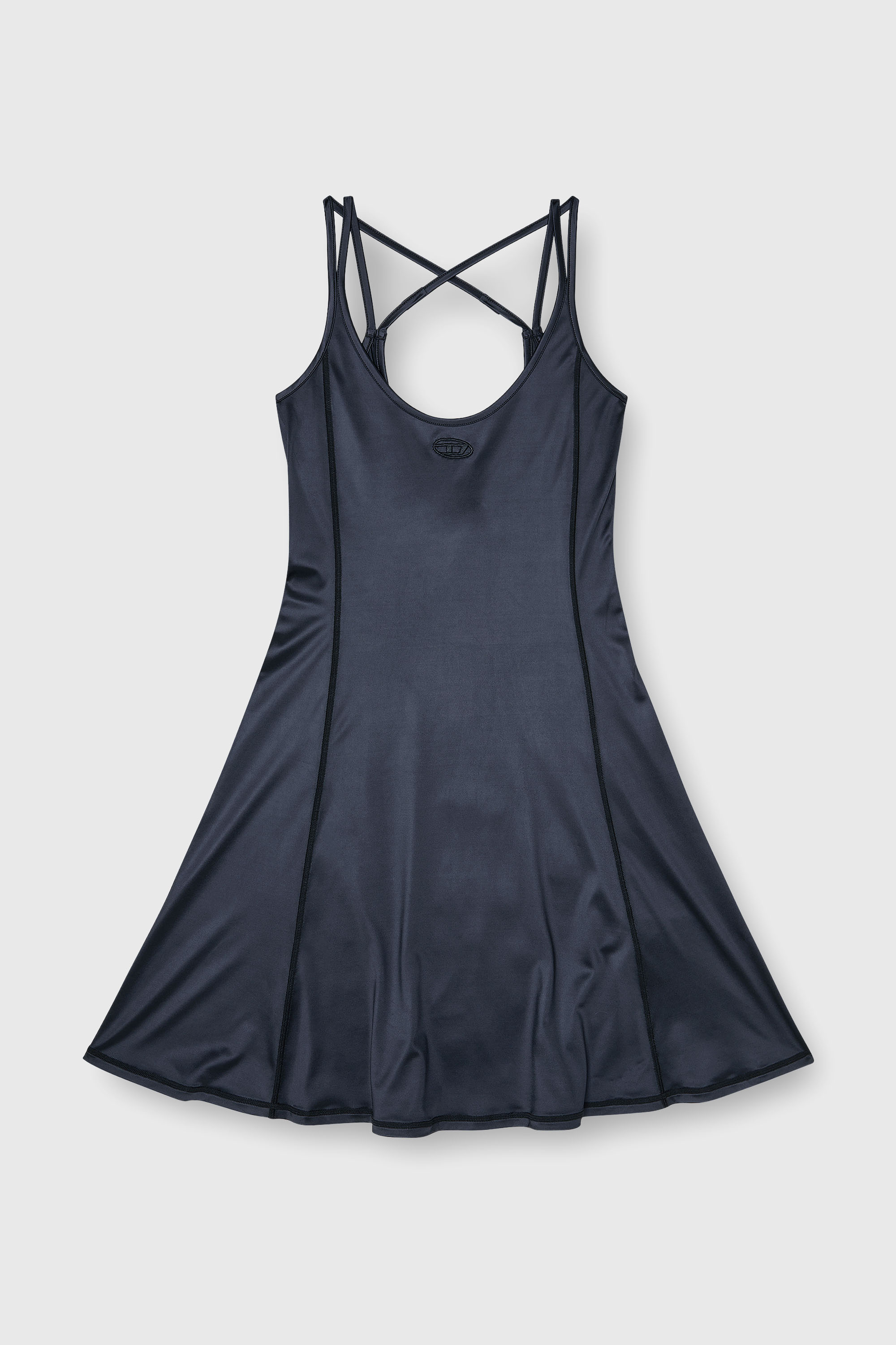 Diesel - D-IMMY, Woman's Fluid mini dress with double straps in Black - 2
