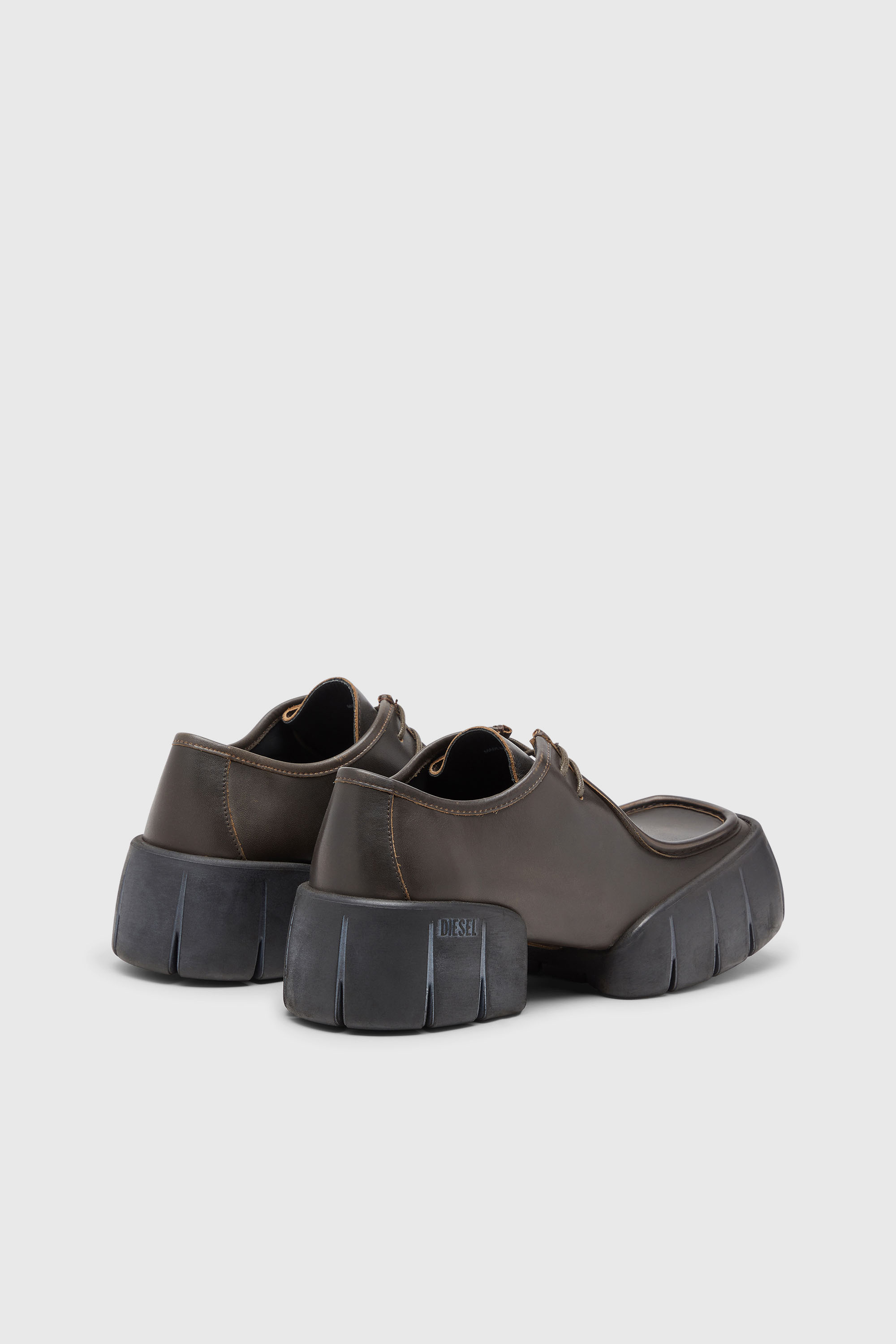 Diesel - D-TEX WB, Man's D-Tex-Moccasin-style shoes in brushed leather in Brown - 3