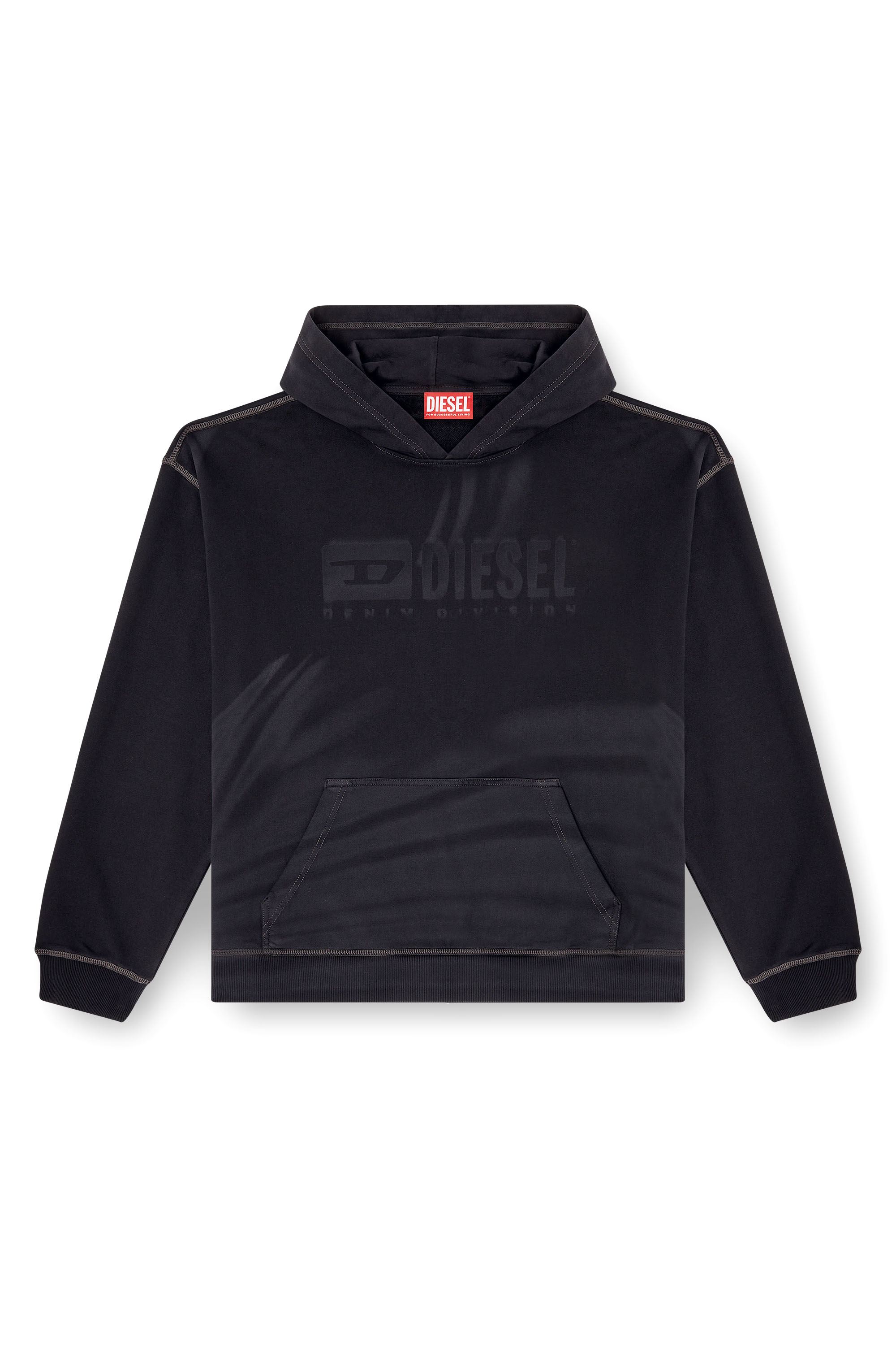 Diesel - S-BOXT-HOOD-R9, Man's Laser-faded logo hoodie in Black - 3