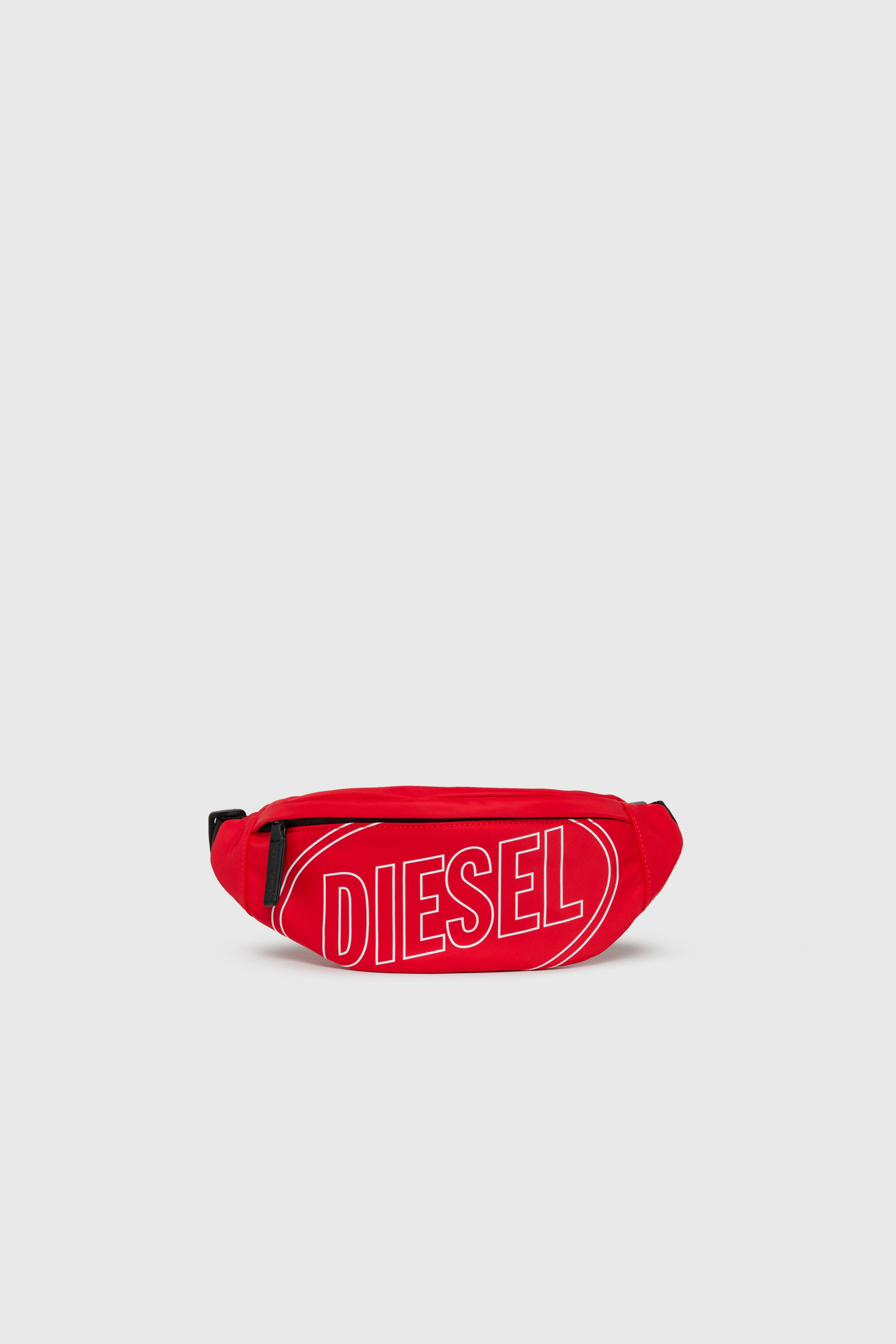 Diesel - WCIRY, Man's WCIRY - Nylon belt bag with logo print in Red - 1