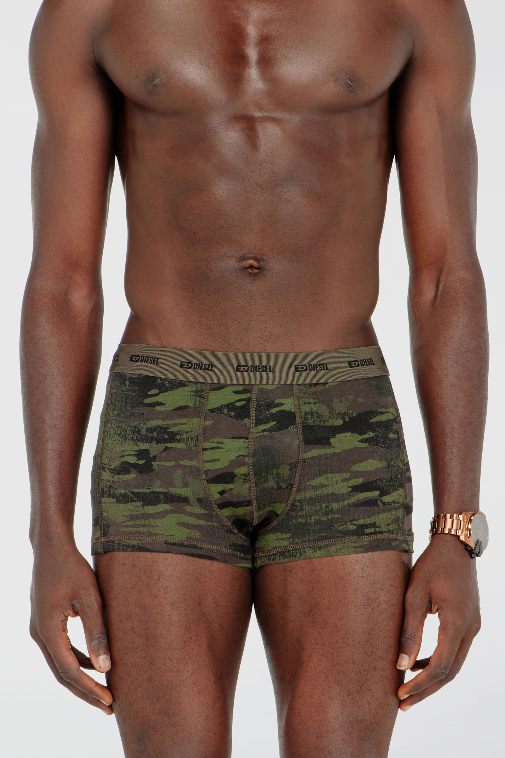 Diesel - DAMIEN-UTLT-3PACK, Man's Three-pack of boxer briefs plain and camo in Black/Green - 3