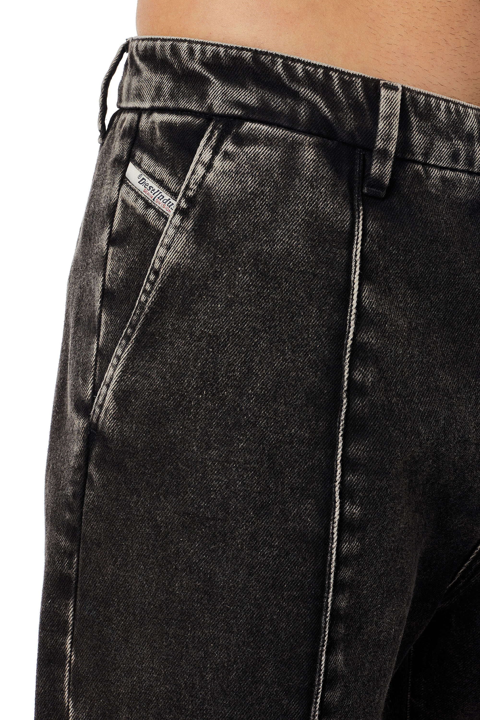 Diesel - D-Chino-Work 09B87 Straight Jeans, Black/Dark grey - Image 4