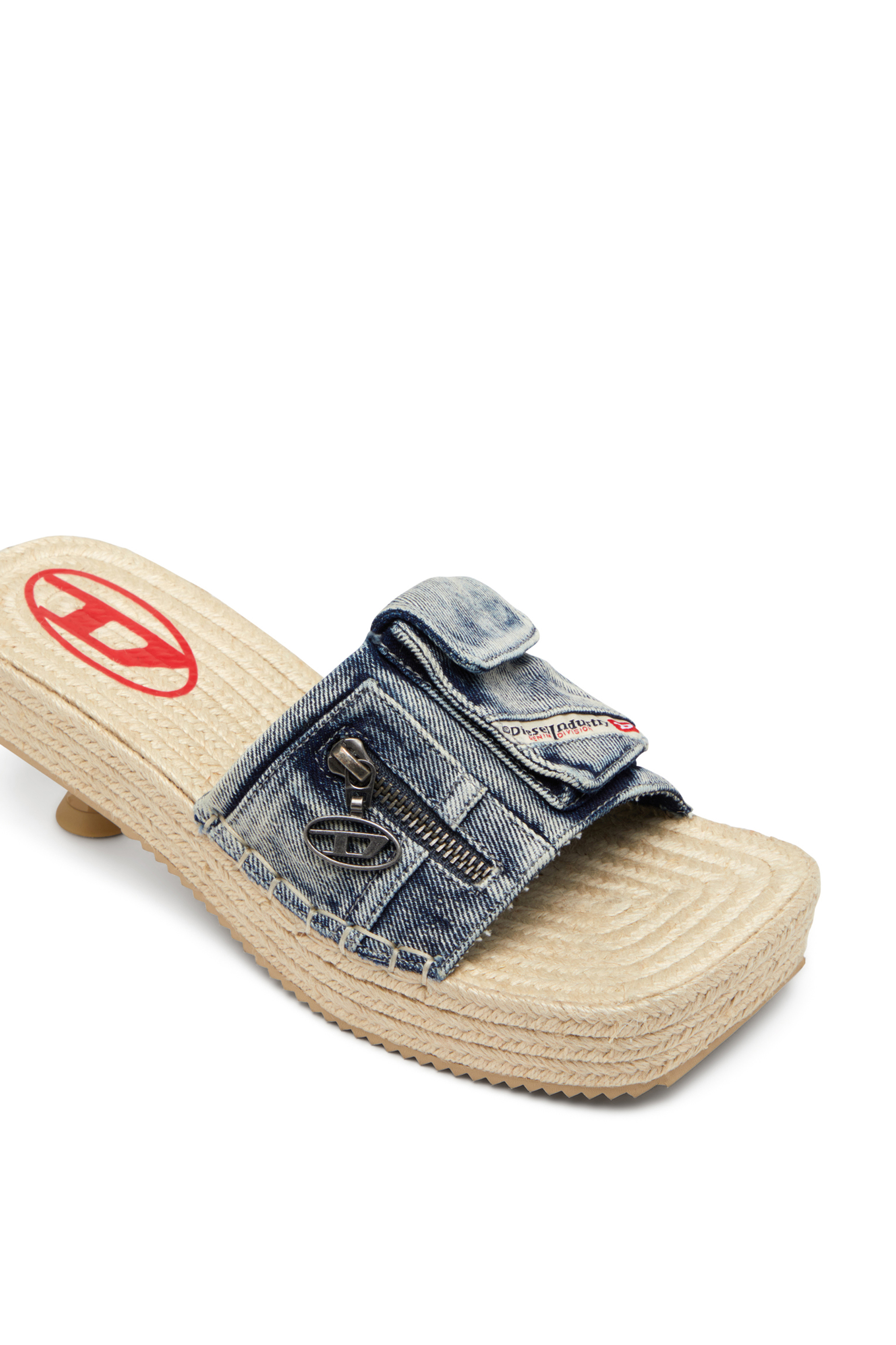 Diesel - D-IBIZA 40 PCK, Woman's D-Ibiza-Heeled platform espadrilles in denim in Blue - 6