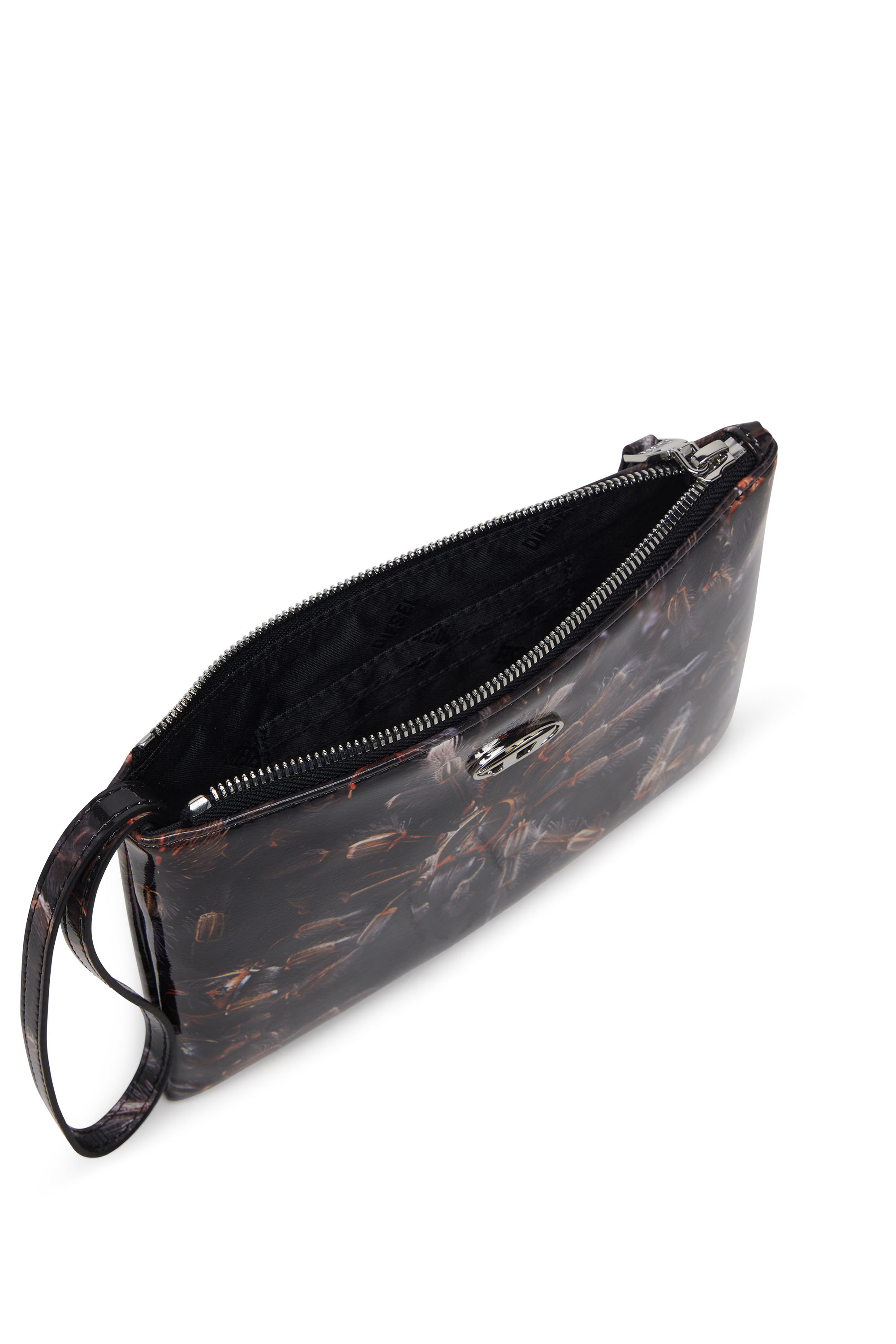 Diesel - PLAY POUCH II, Woman's Pouch in printed glossy PU in Black - 4