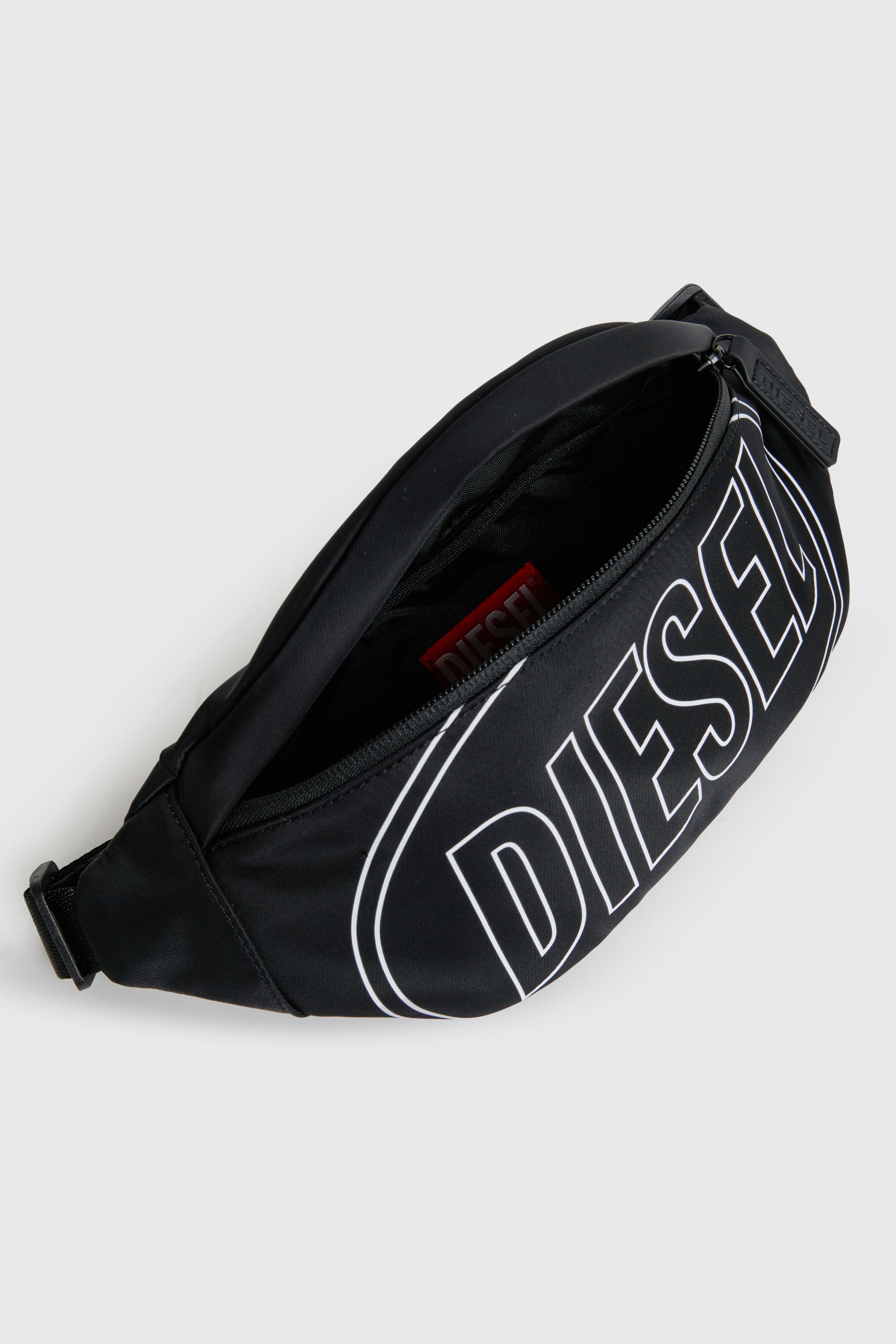 Diesel - WCIRY, Man's WCIRY - Nylon belt bag with logo print in Black - 4