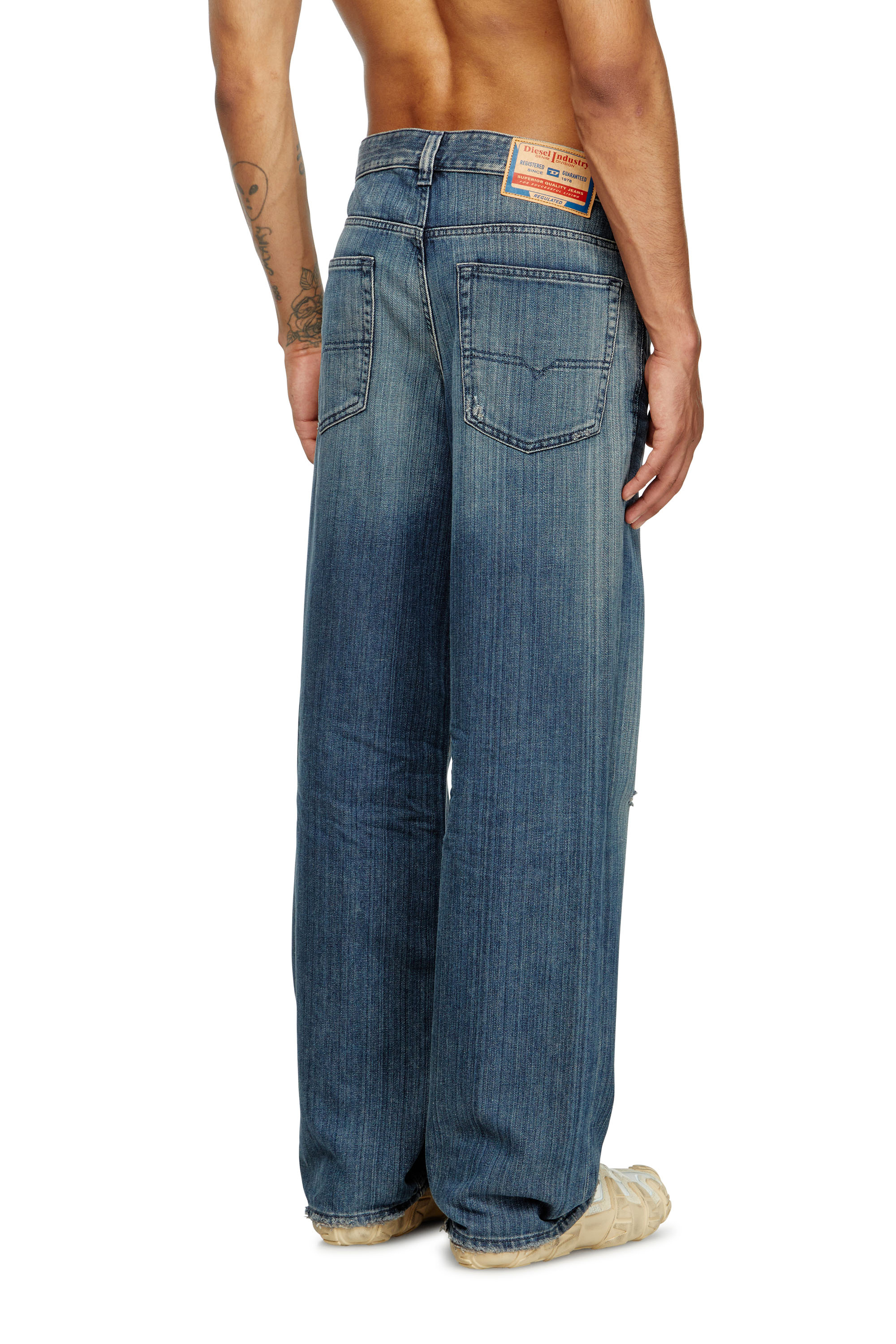 Relaxed Jeans 2001 D-Macro 09M09, Dark Blue Diesel - Man's Relaxed Jeans 2001 D-Macro 09M09, Dark Blue - 4