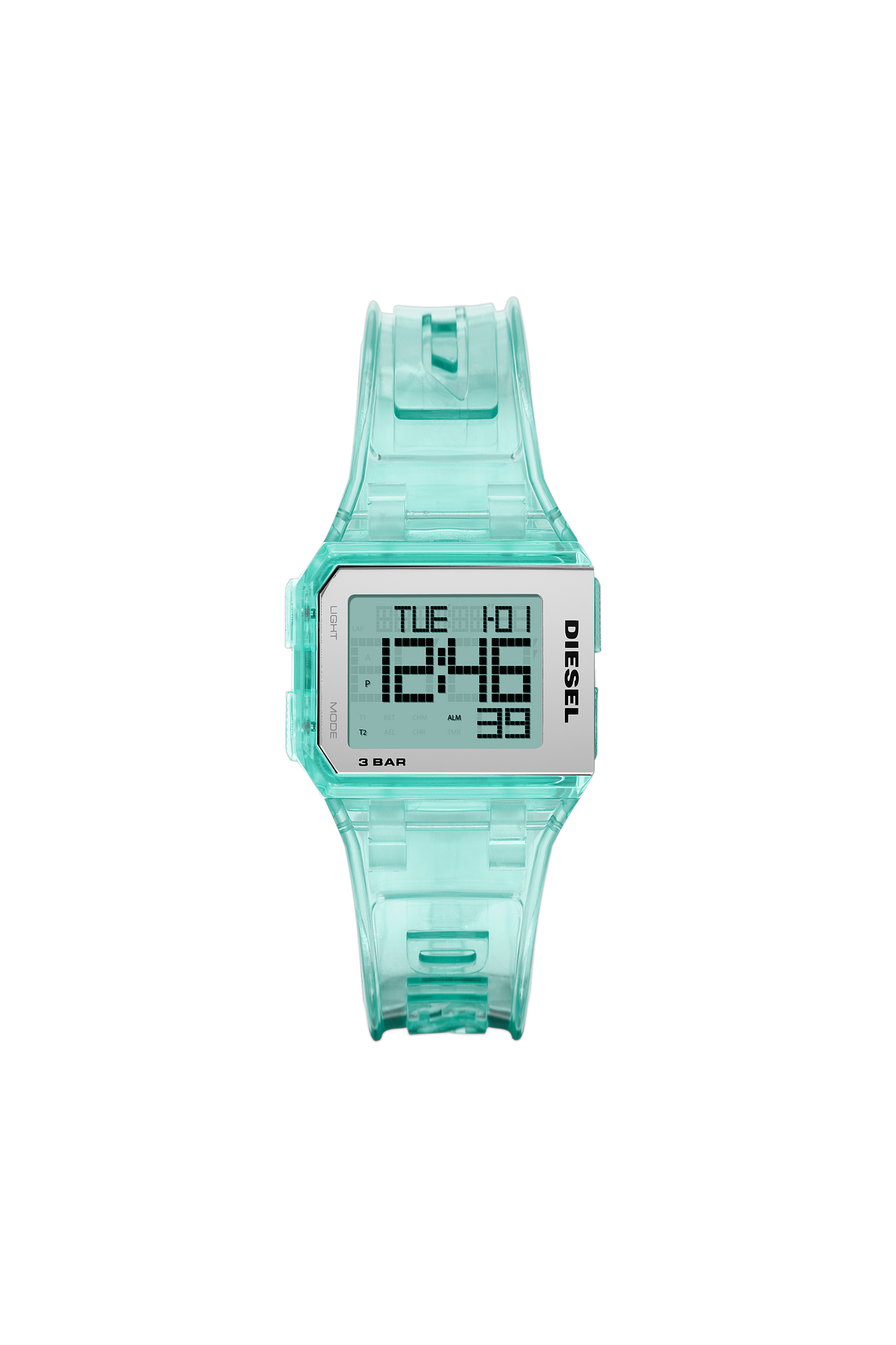 Diesel - DZ1921, Unisex's Chopped Digital Millennial Mint Transparent Watch in Azure - 1