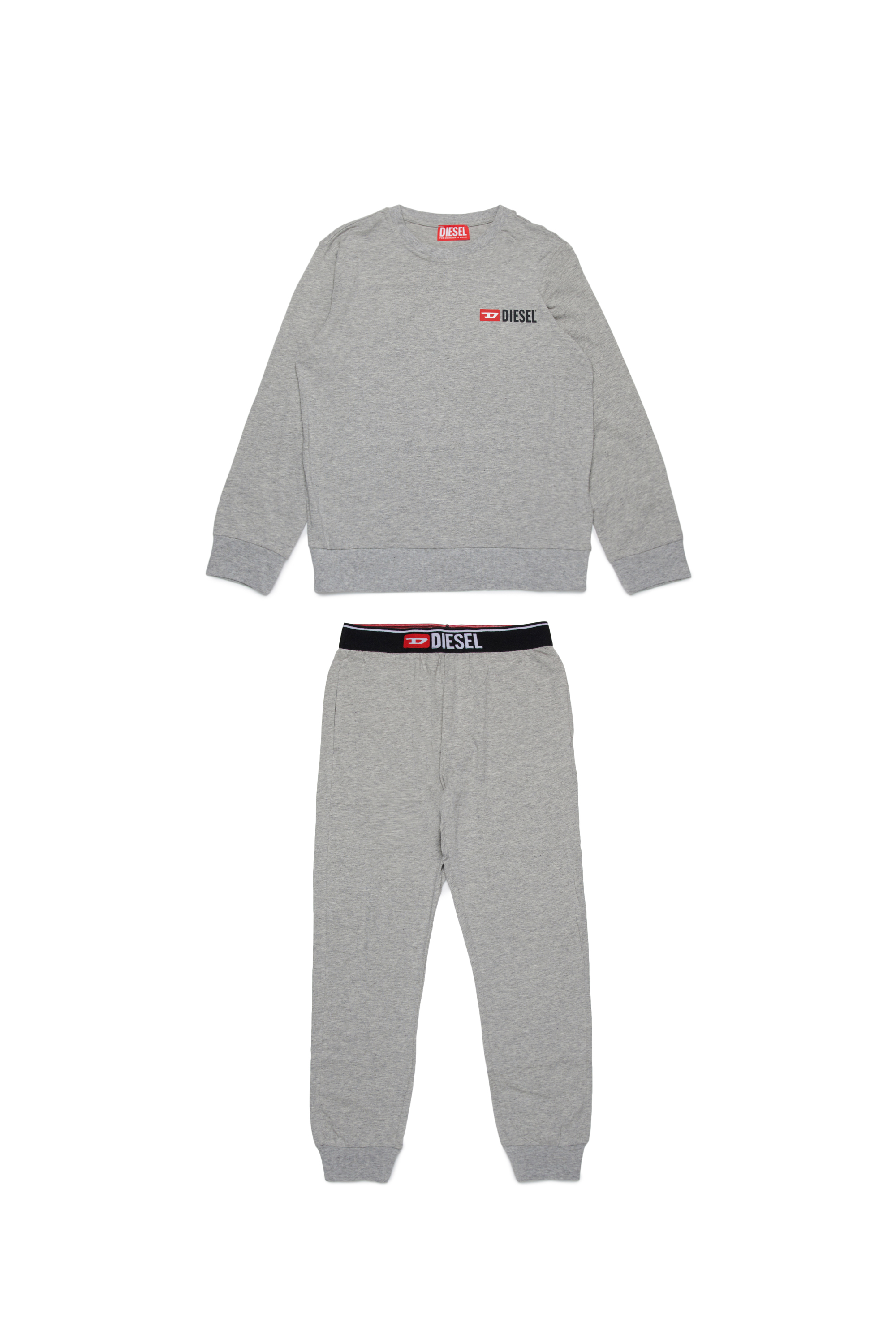 Diesel - UNPELIO, Man's Pyjama set with logo in Grey - 1