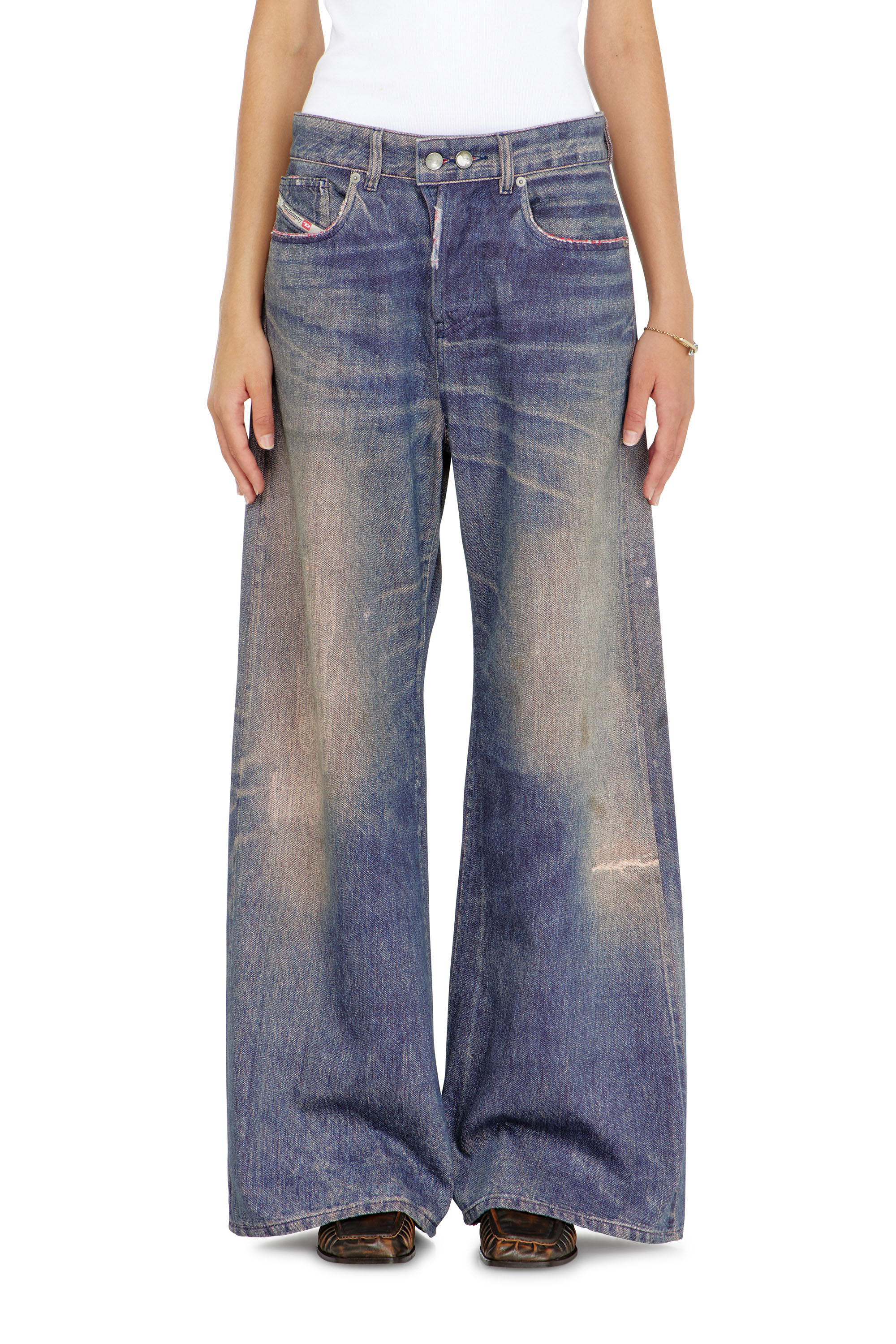 Diesel - Woman's Relaxed Jeans 1996 D-Sire 09P95, Dark Blue - 4