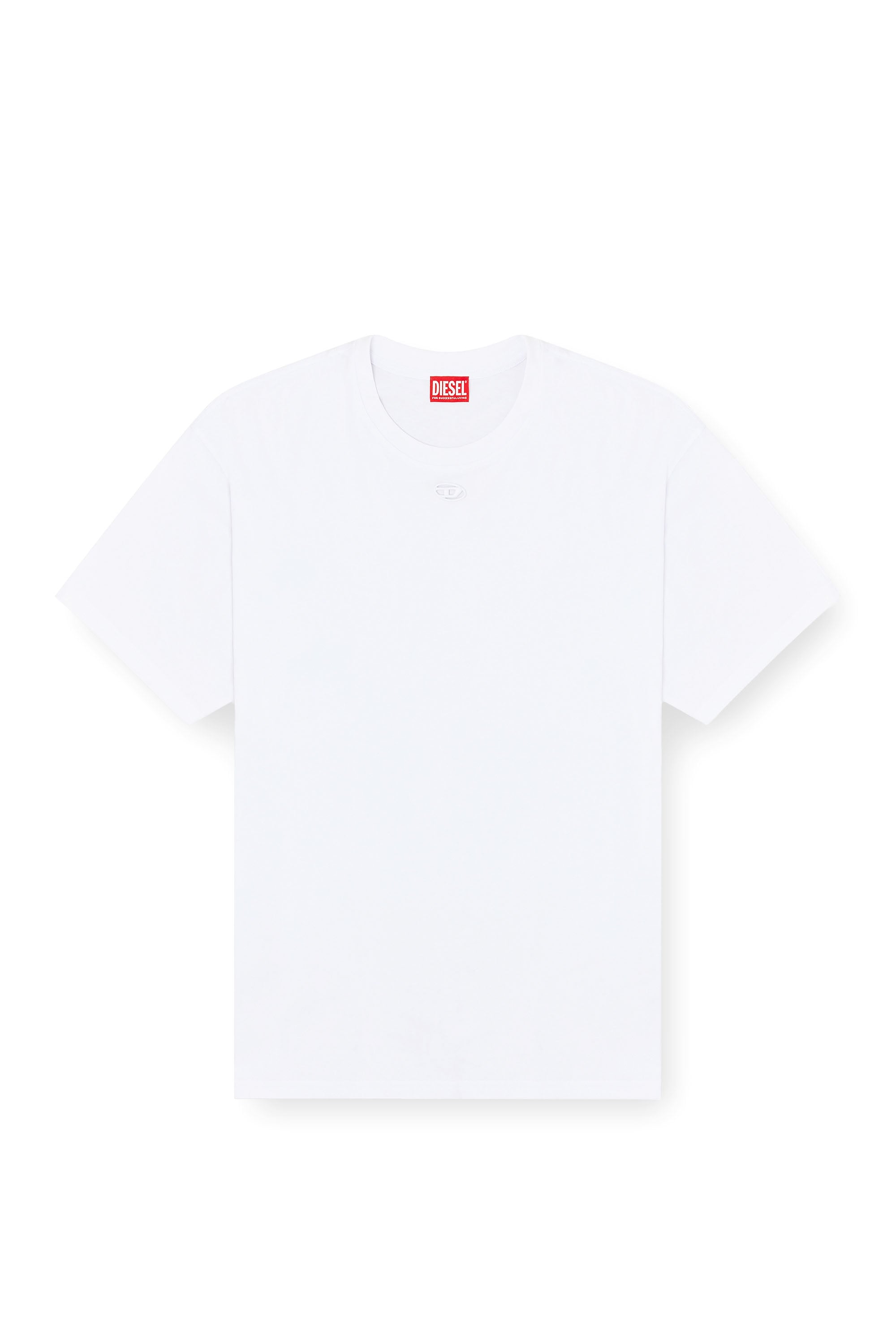 Diesel - T-BOXT-DCO, Man's Relaxed cotton T-shirt with Oval D embroidery in White - 3