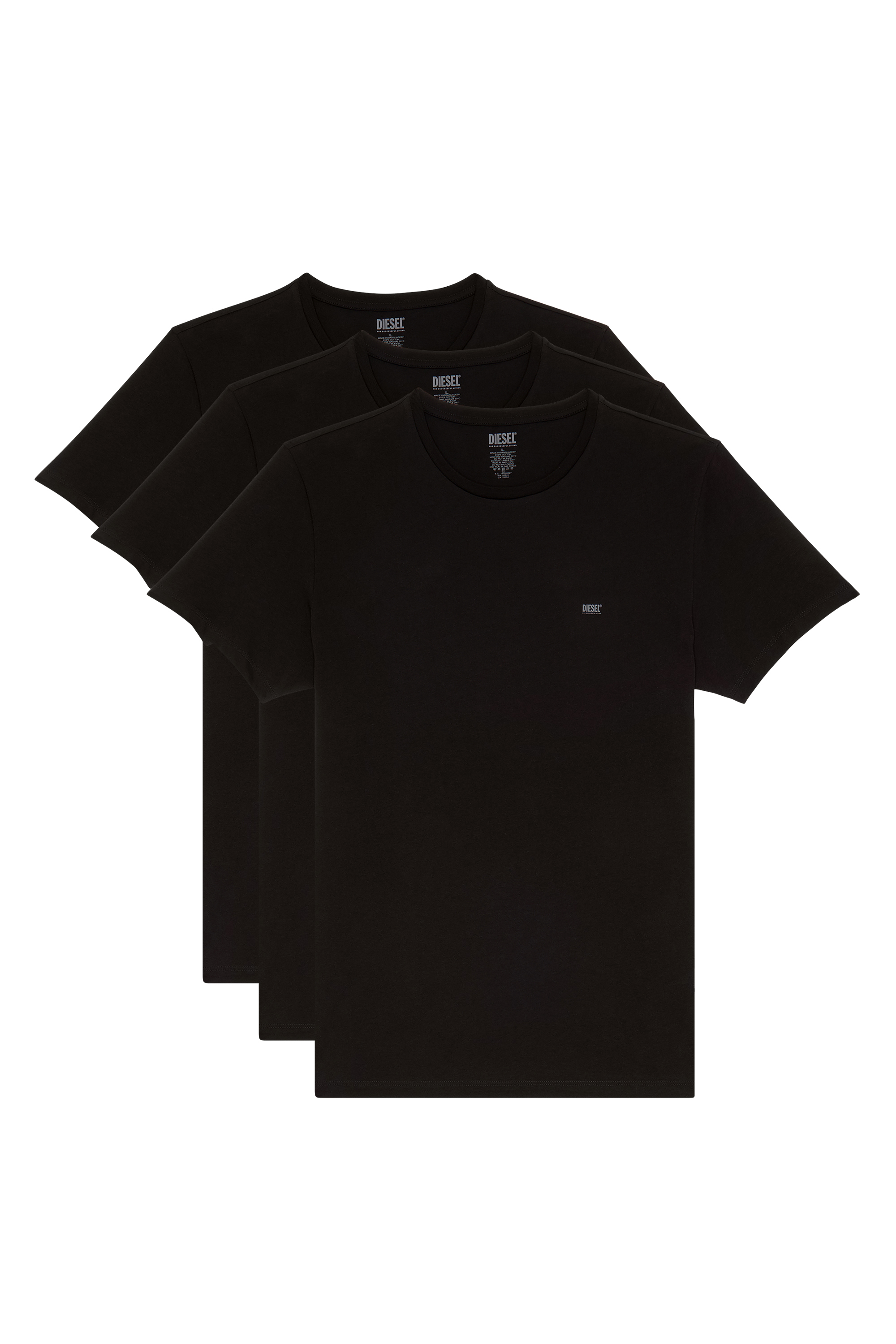 Diesel - UMTEE-JAKETHREEPACK, Man Three-pack crew-neck T-shirts in Black - Image 1