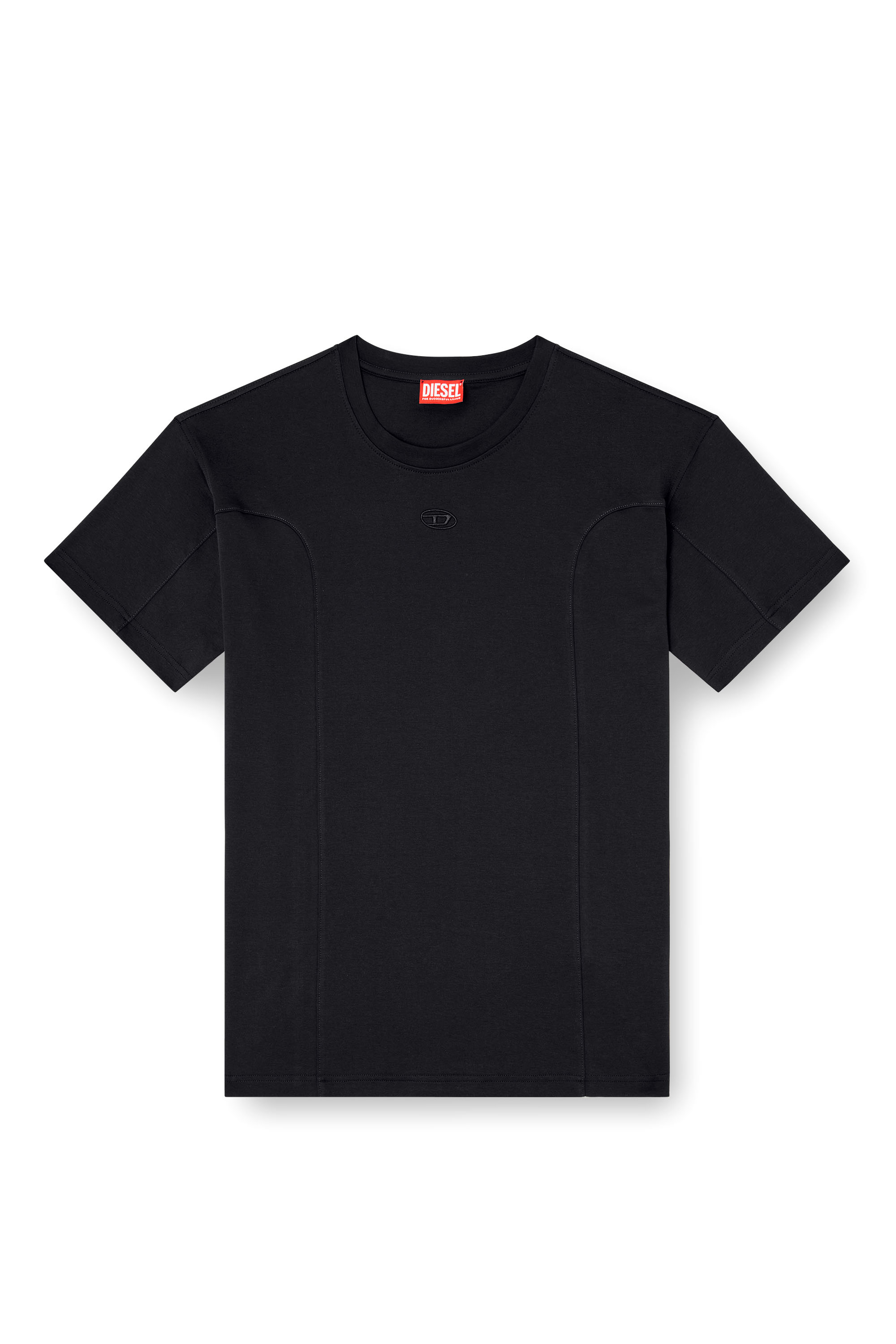 Diesel - T-NORM-INT, Man's Short-sleeve T-shirt with panels in Black - 2