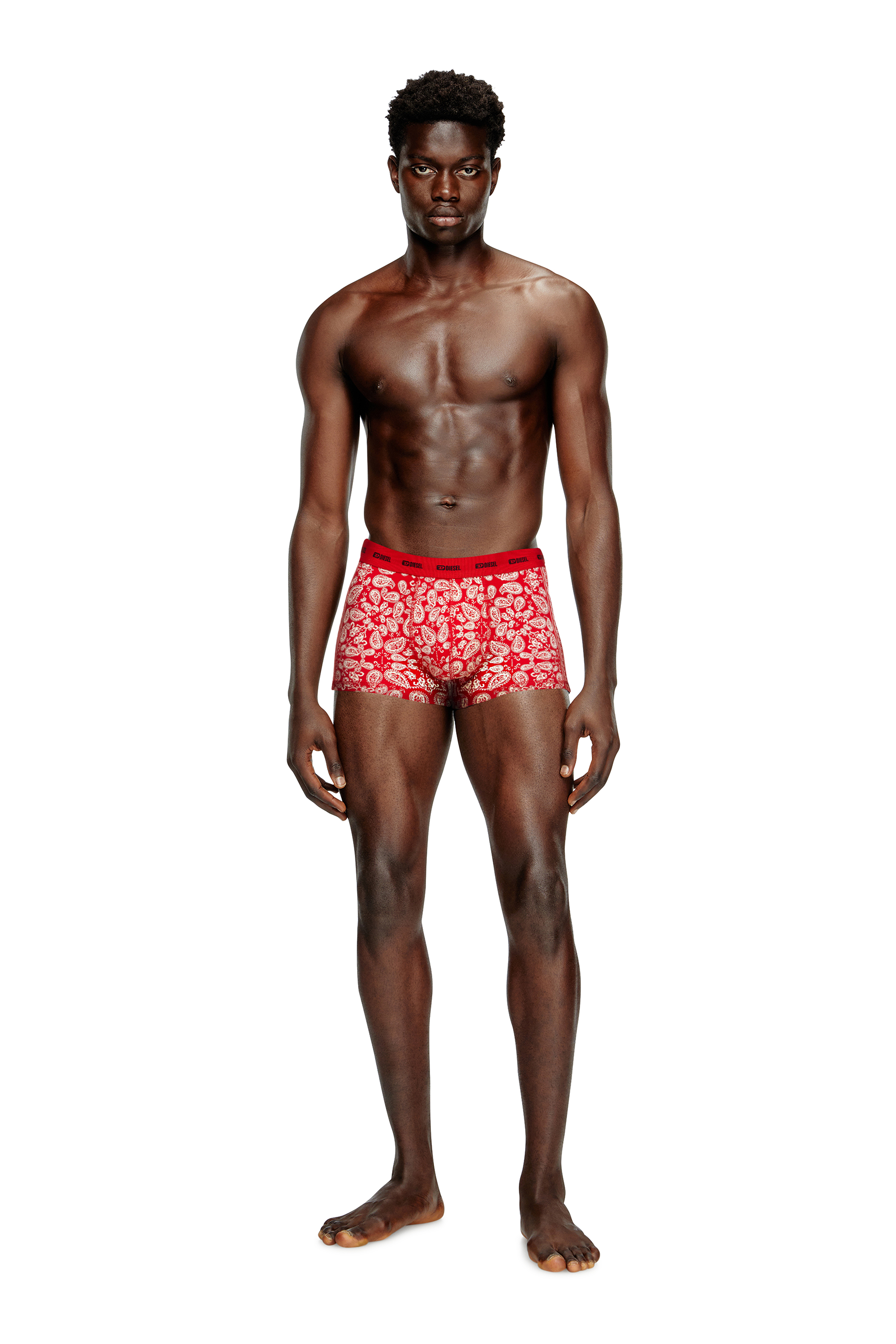 Diesel - DAMIEN-GFT-UTLT-3PACK, Man's 3-pack stretch cotton boxers in Red/White - 2