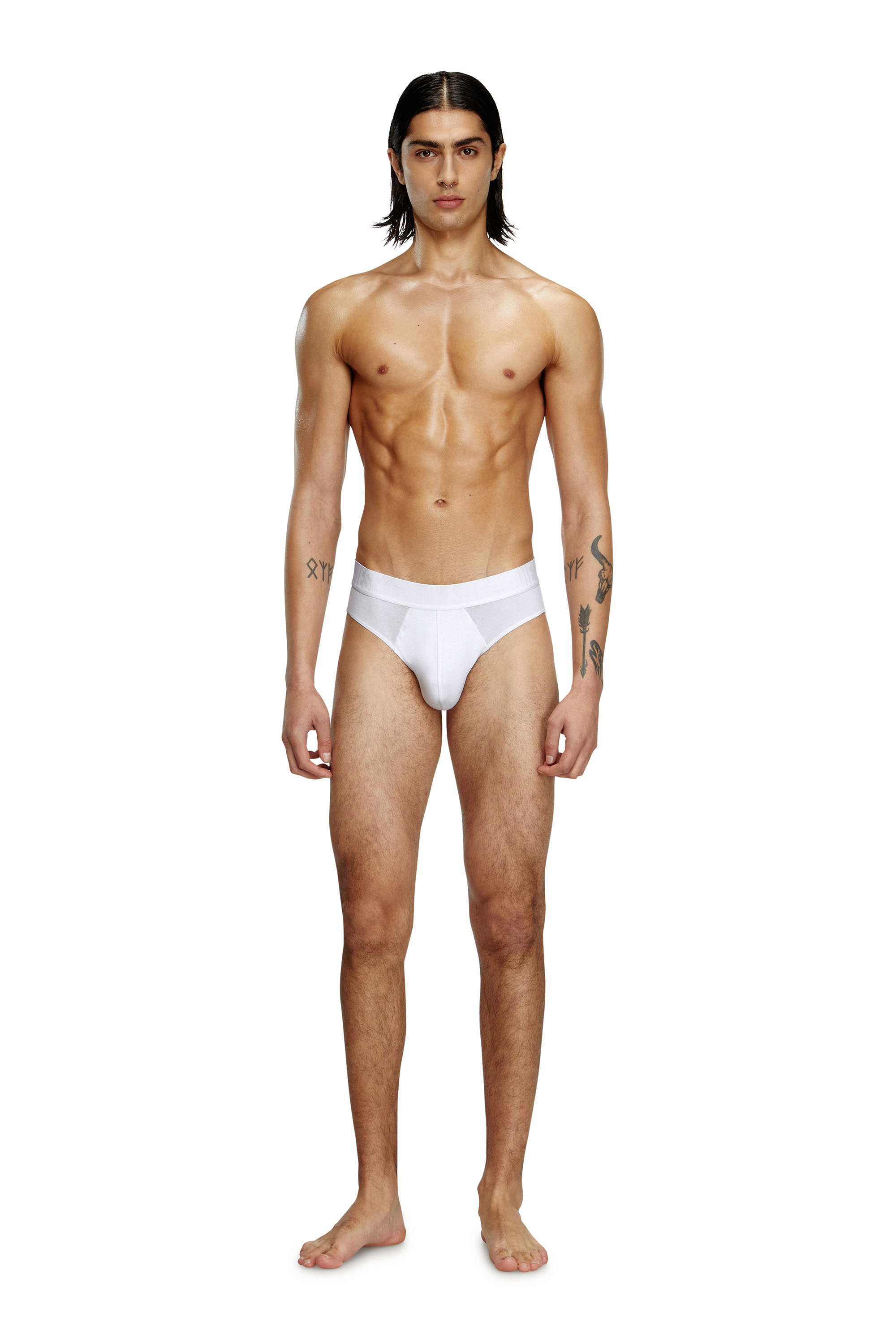 Diesel - ROY-D-MONO-3PACK, Man's Three-pack boxer briefs in White/Grey - 1