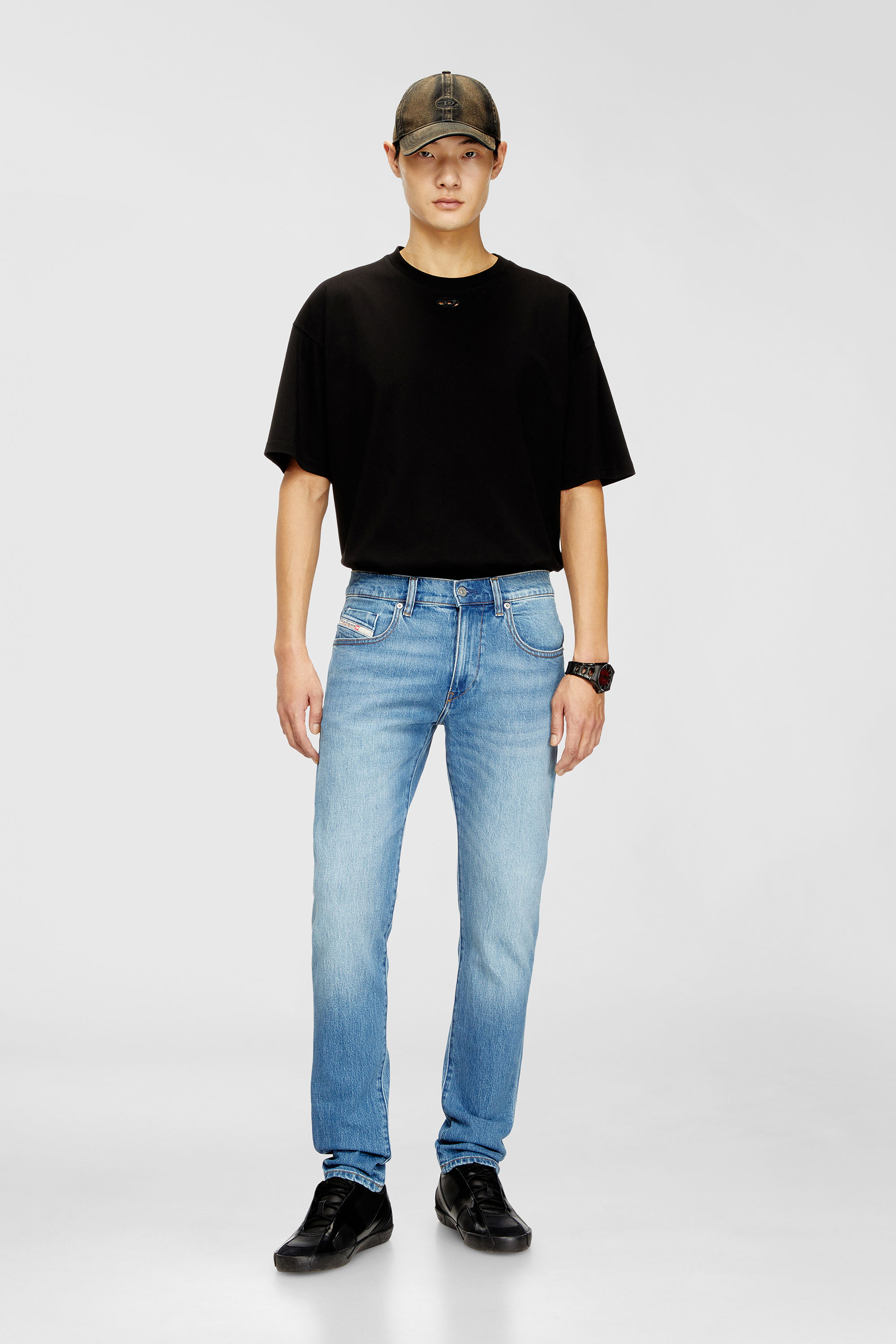 Diesel - Man's Slim Jeans 2019 D-Strukt 0ADBK, Light Blue - 1