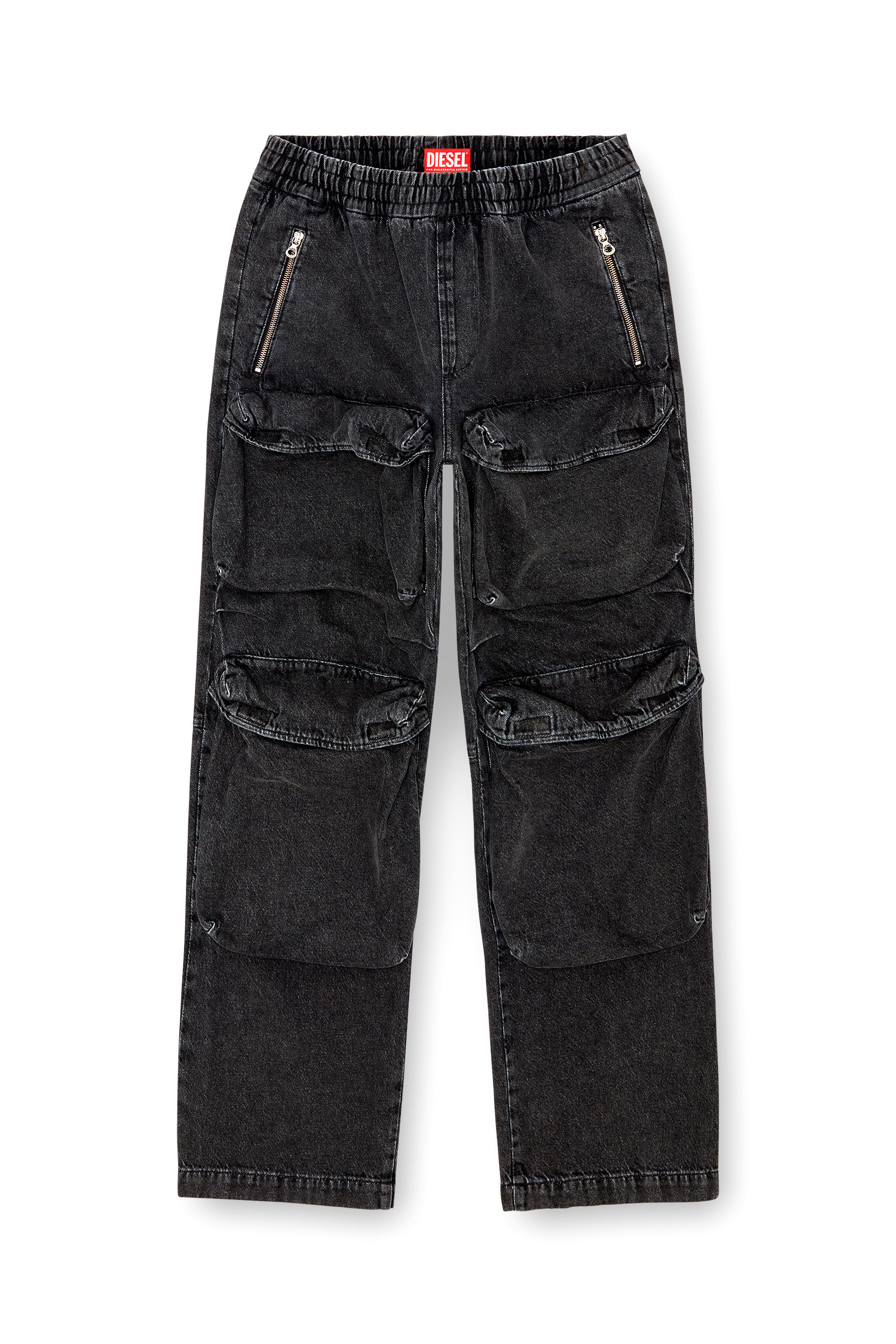 Diesel - Man's Relaxed Jeans D-Baertson 0CBDH, Black/Dark grey - 5