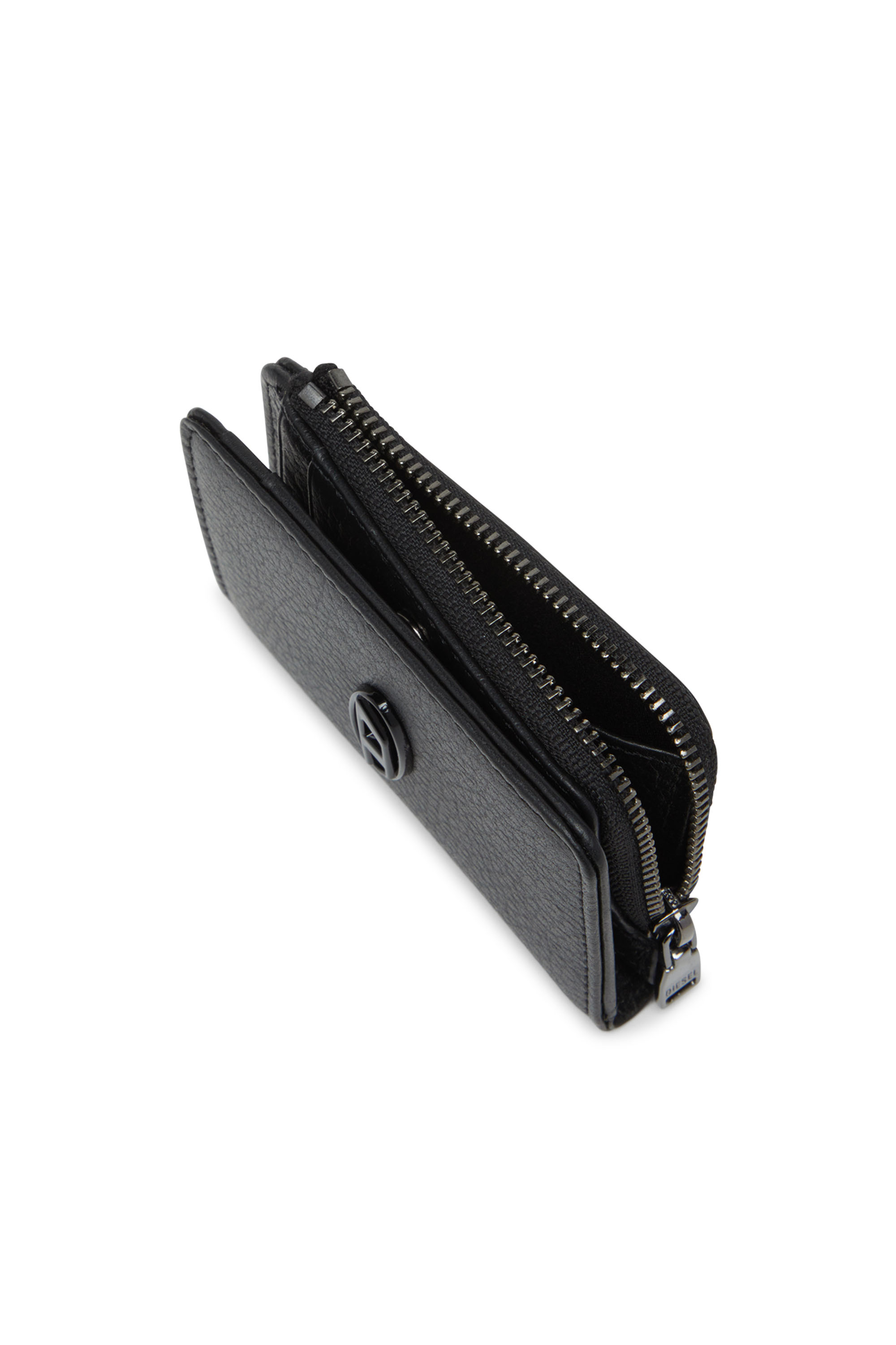 Diesel - HISSU EVO CARD HOLDER L, Man's Leather card holder in Black - 4