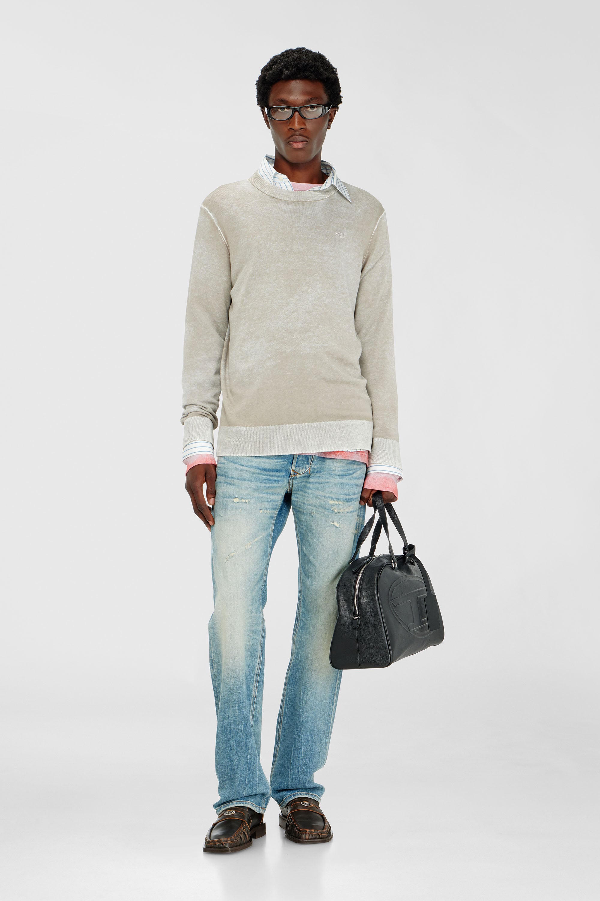 Jumper with faded reverse print