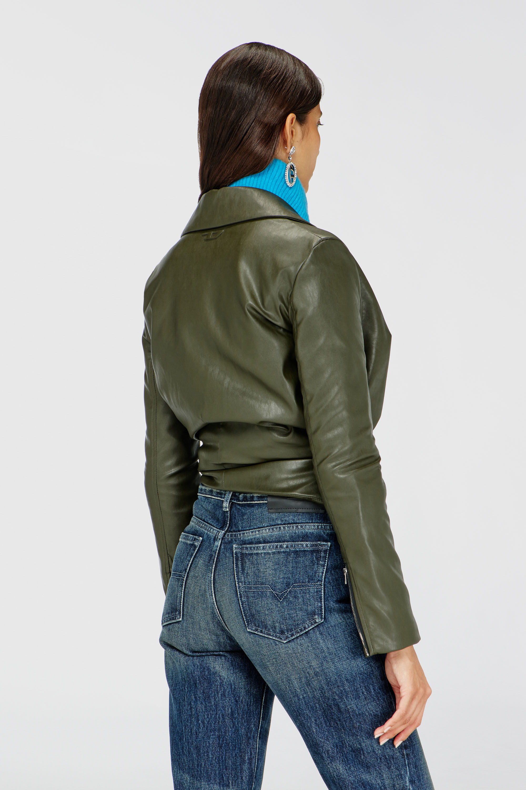 Diesel - G-DRAP, Woman's Draped wrap-effect jacket in Military Green - 4