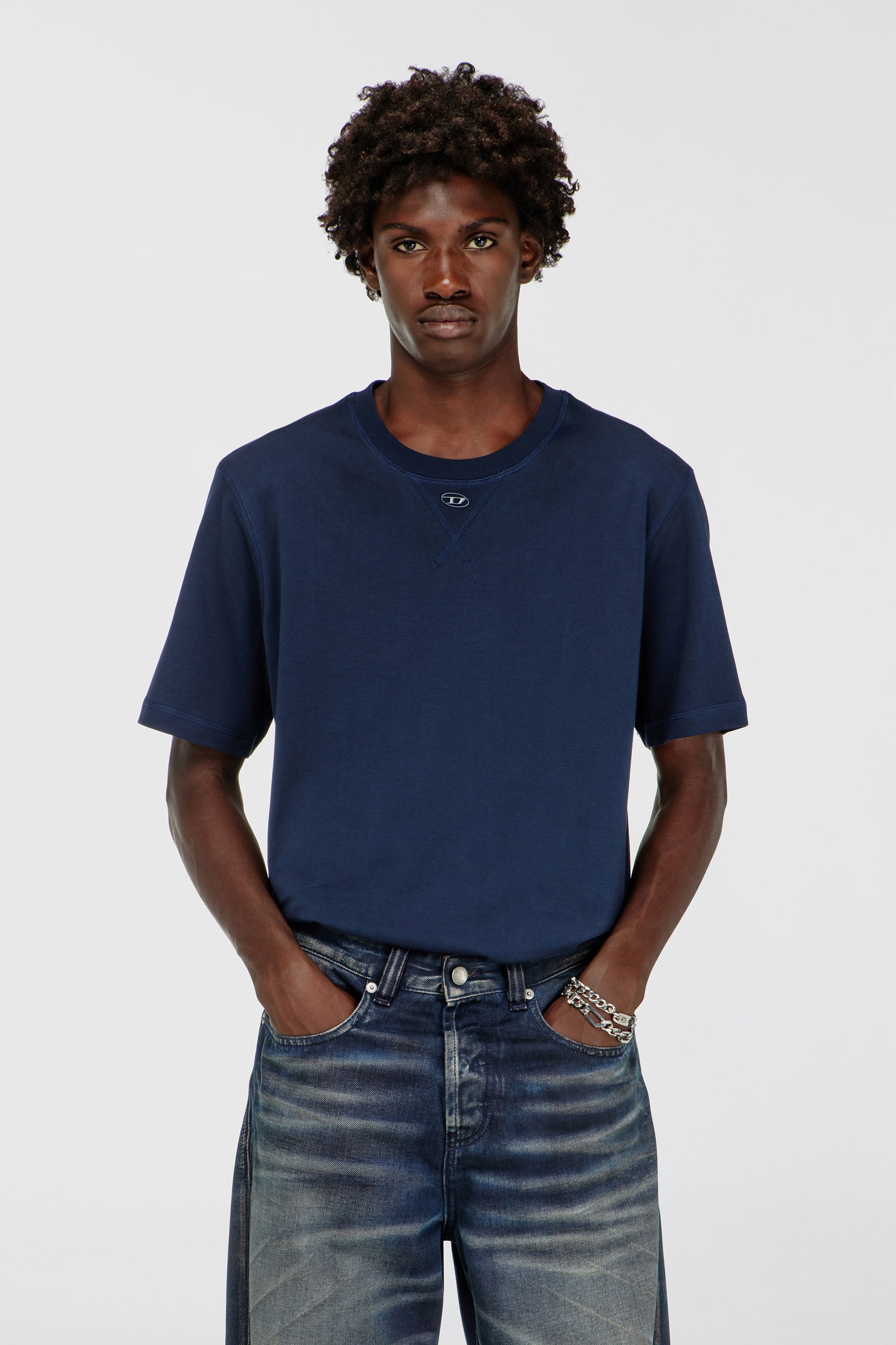Diesel - T-MADJUST-TR, Man's Regular T-shirt with crew neck and Oval D in null - 1